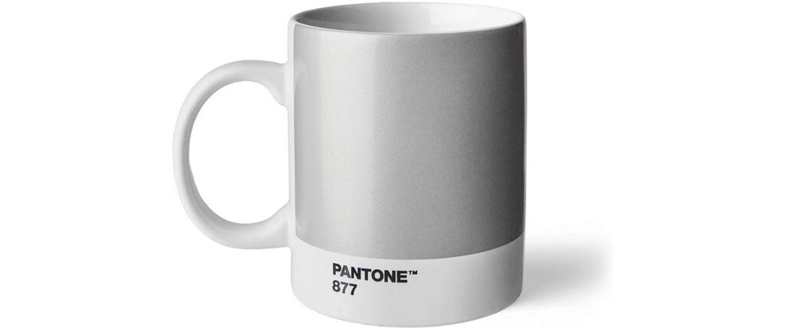 Pantone by Copenhagen Design Kaffeebecher – 375 ml, Ø 8,4 cm, Porzellan, Silber, spülmaschinenfest