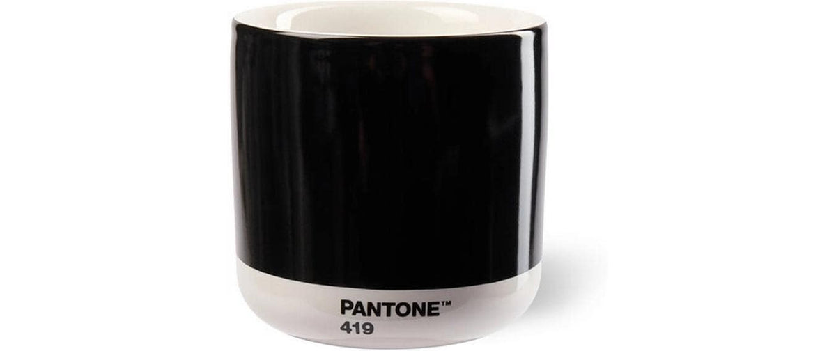 Pantone by copenhagen design Thermobecher Latte – 220 ml, Porzellan, Schwarz, Doppelwandig, Spülmaschinenfest
