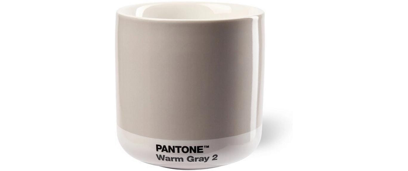 Pantone by copenhagen design Pantone x CPH Design Thermobecher Latte – 220 ml, Porzellan, Hellgrau, Doppelwandig, Spülmaschinenfest