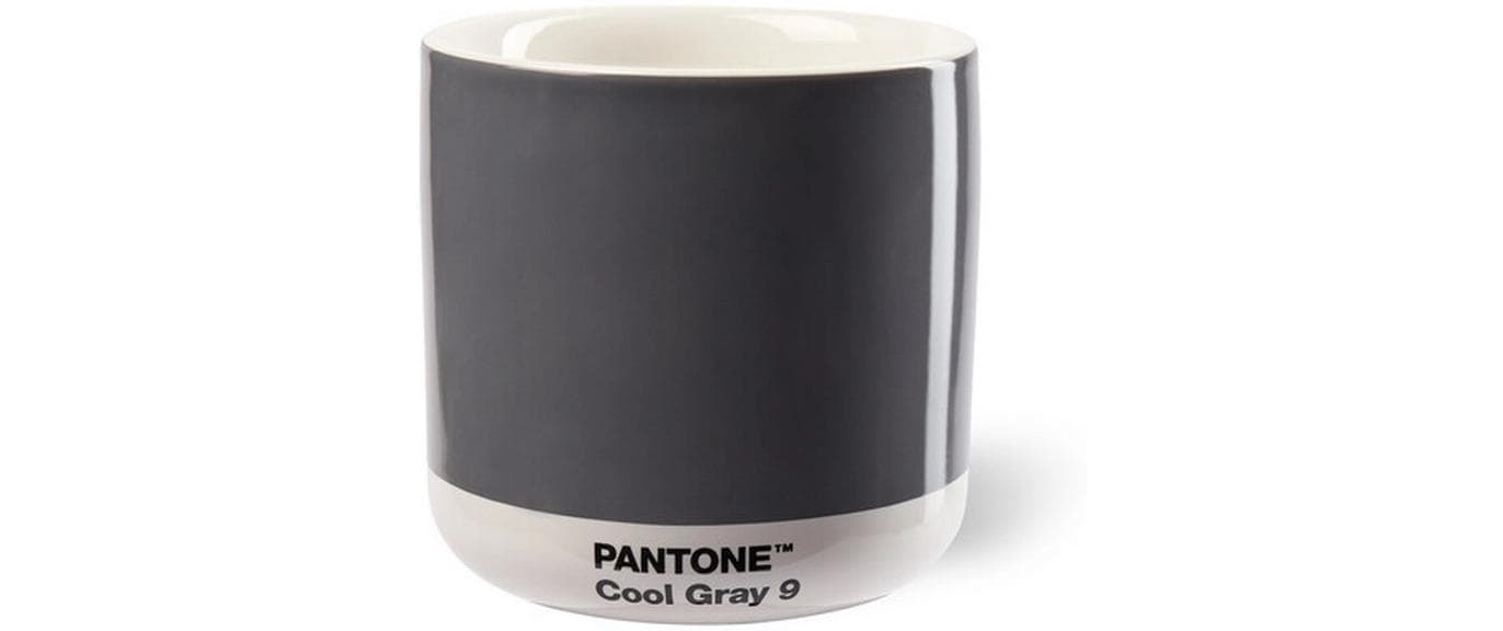 Pantone by copenhagen design Pantone by CPH Design Thermobecher Latte – 220 ml, Ø 7,9 cm, Porzellan, Dunkelgrau, doppelwandig