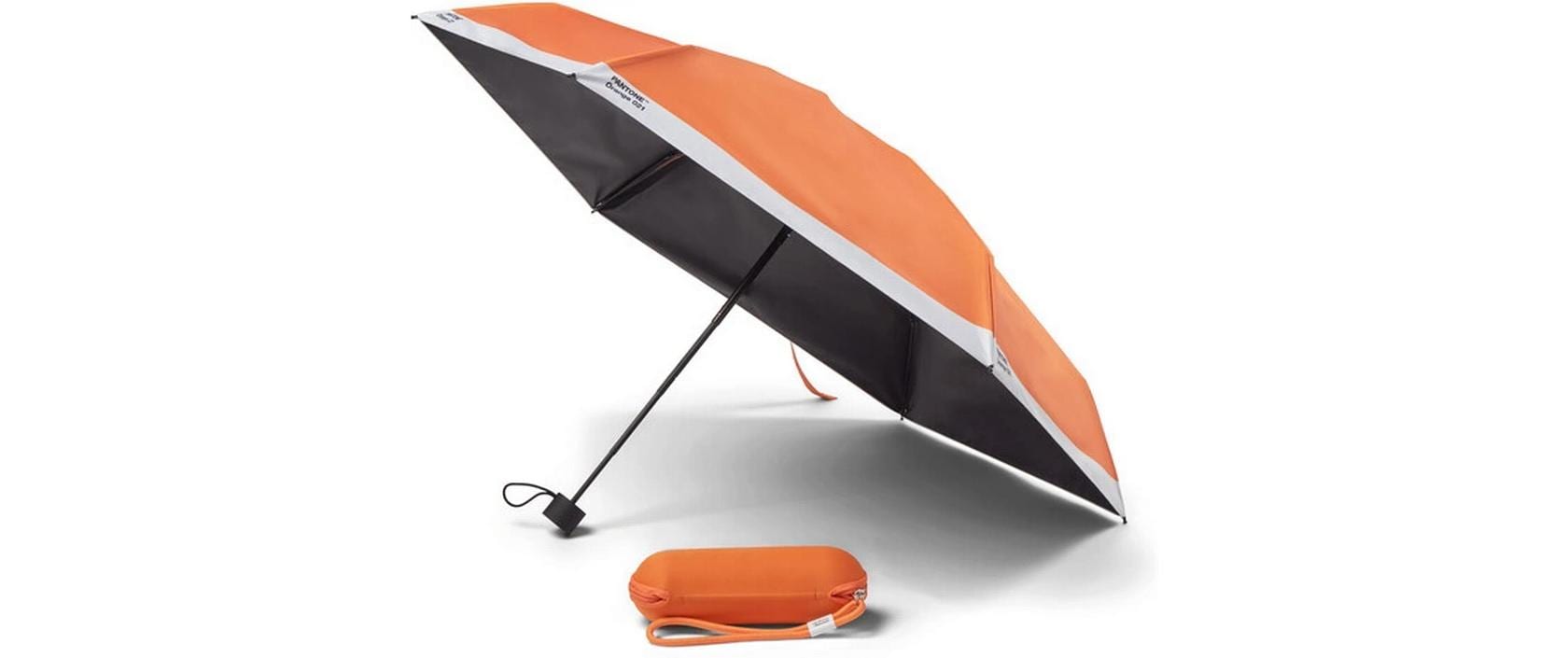 Pantone by copenhagen design Knirps Taschenschirm Pantone x CPH Design – Ø 90 cm, L 20 cm – Orange – windfest