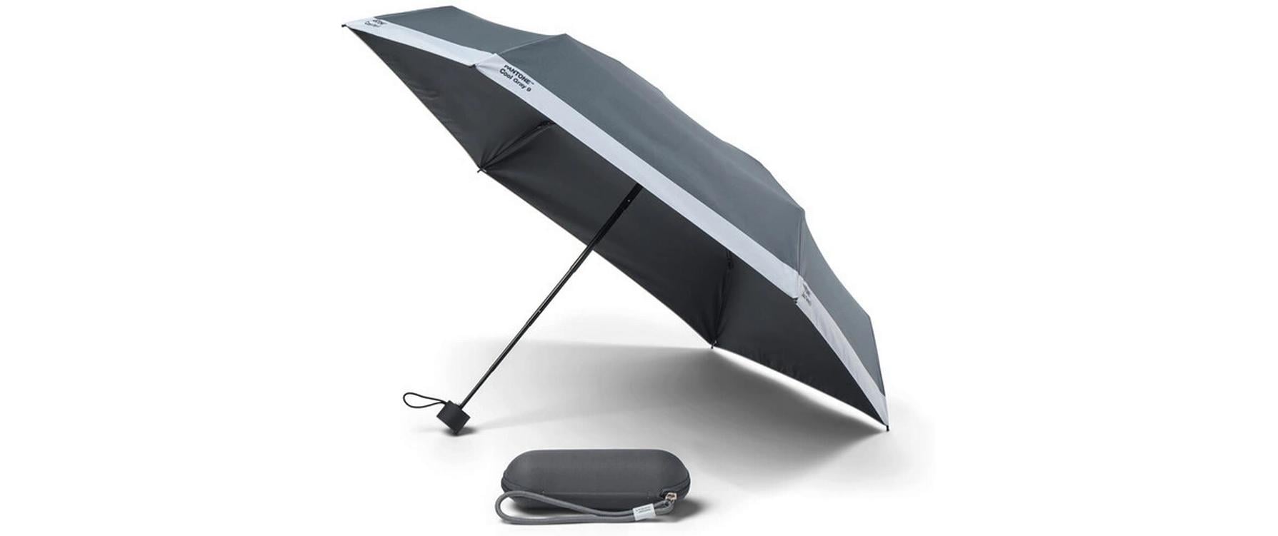 Pantone by copenhagen design Knirps Taschenschirm – Ø 90 cm, L 20 cm – Grau – windfest