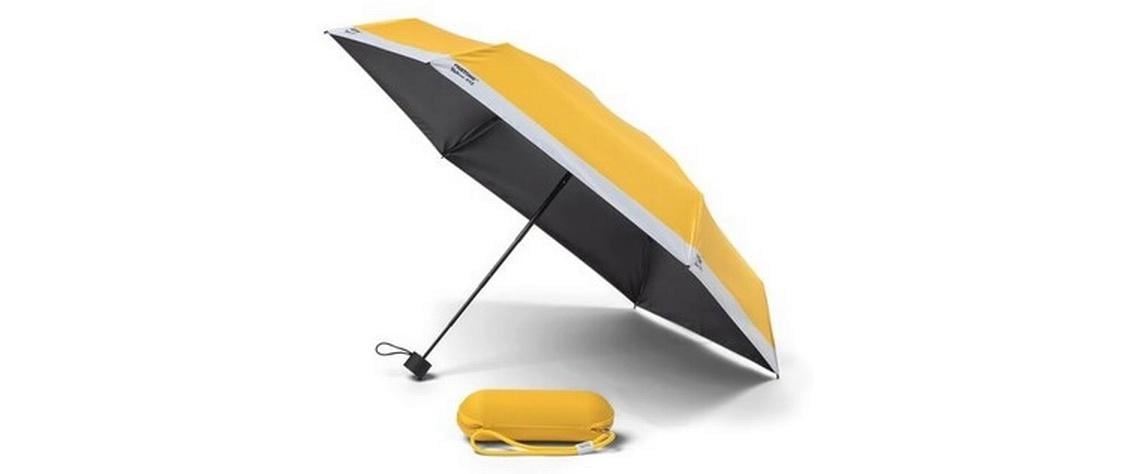 Pantone by copenhagen design Taschenschirm – Ø 90 cm, L 20,5 cm – Gelb – windfest, robust