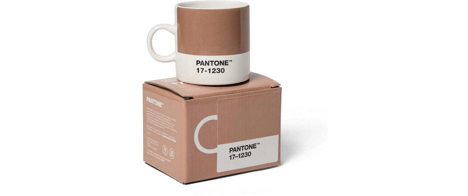 Pantone by copenhagen design Espressotasse – 120 ml, Ø 6,2 cm, Porzellan, hellbraun/weiss, spülmaschinenfest