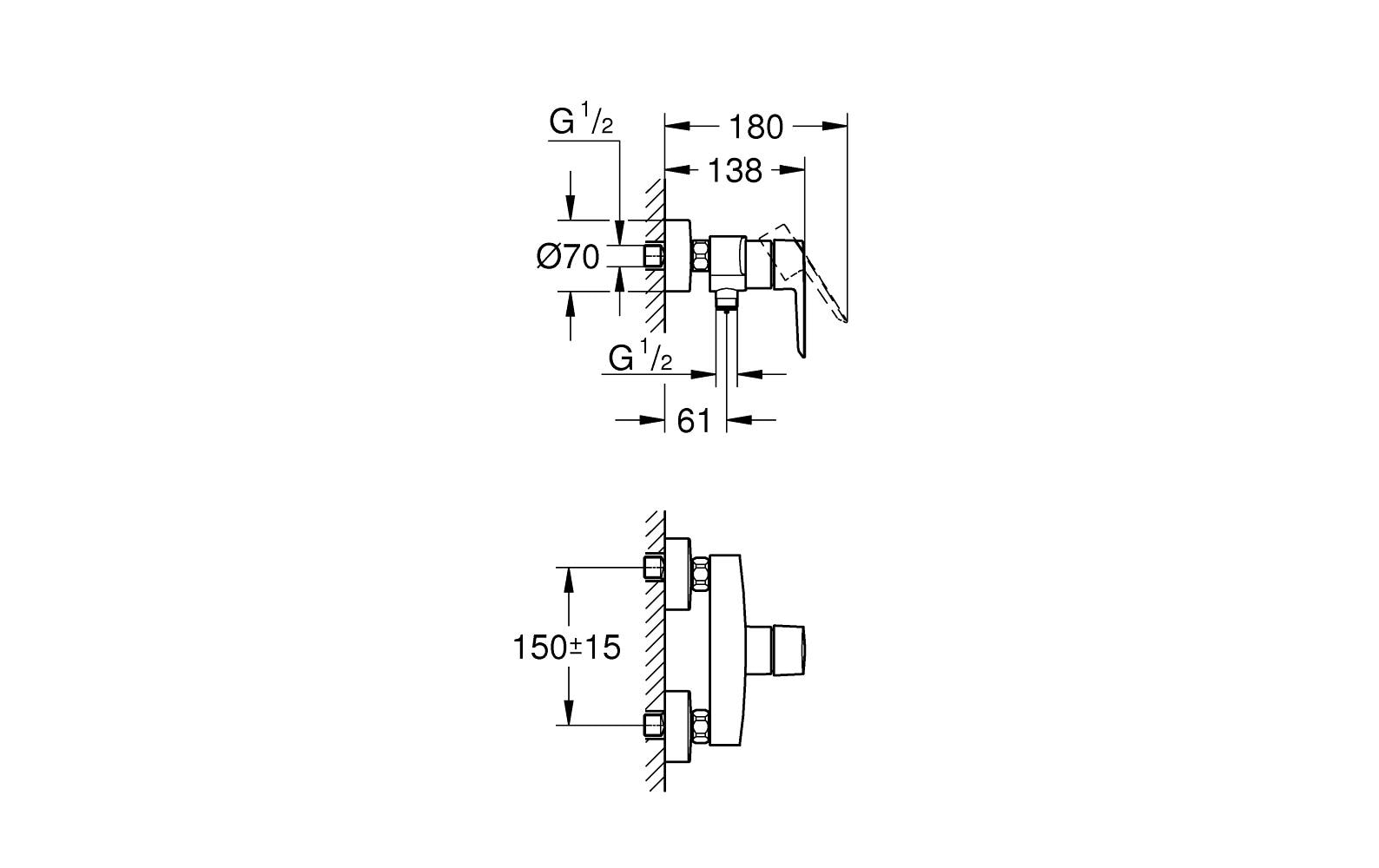Grohe Start Badebatterie – Einhebelmischer, Metall, Schwarz