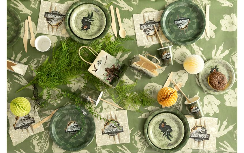 PartyDeco Jurassic World Teller, Papier, rund – Ø 23 cm, grün – 6 Stk.