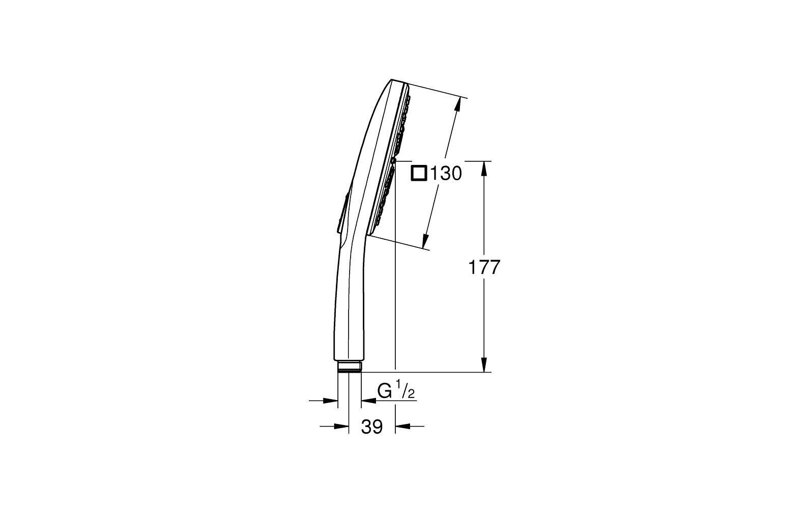 Grohe Handbrause Vitalio SmartActive Cube 130 – 13 cm, Stahl, Schwarz