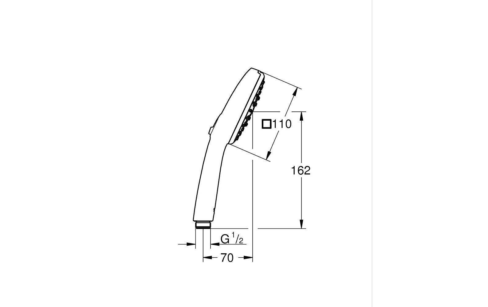 Grohe Handbrause – 11 cm, Stahl, Schwarz