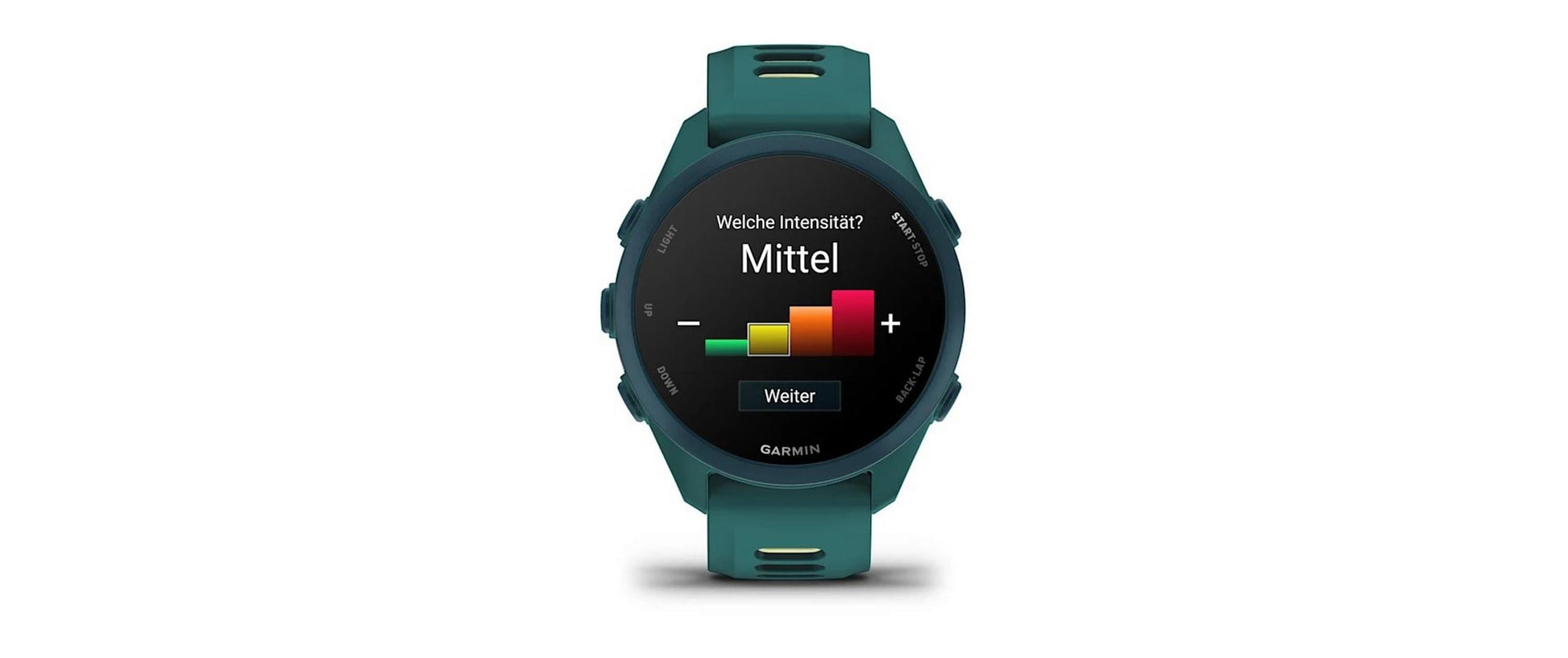 Garmin Forerunner 170 Music 43 mm GPS – Faserverstärktes Polymer, Teal Grün, 50 m, für Android, iPhone