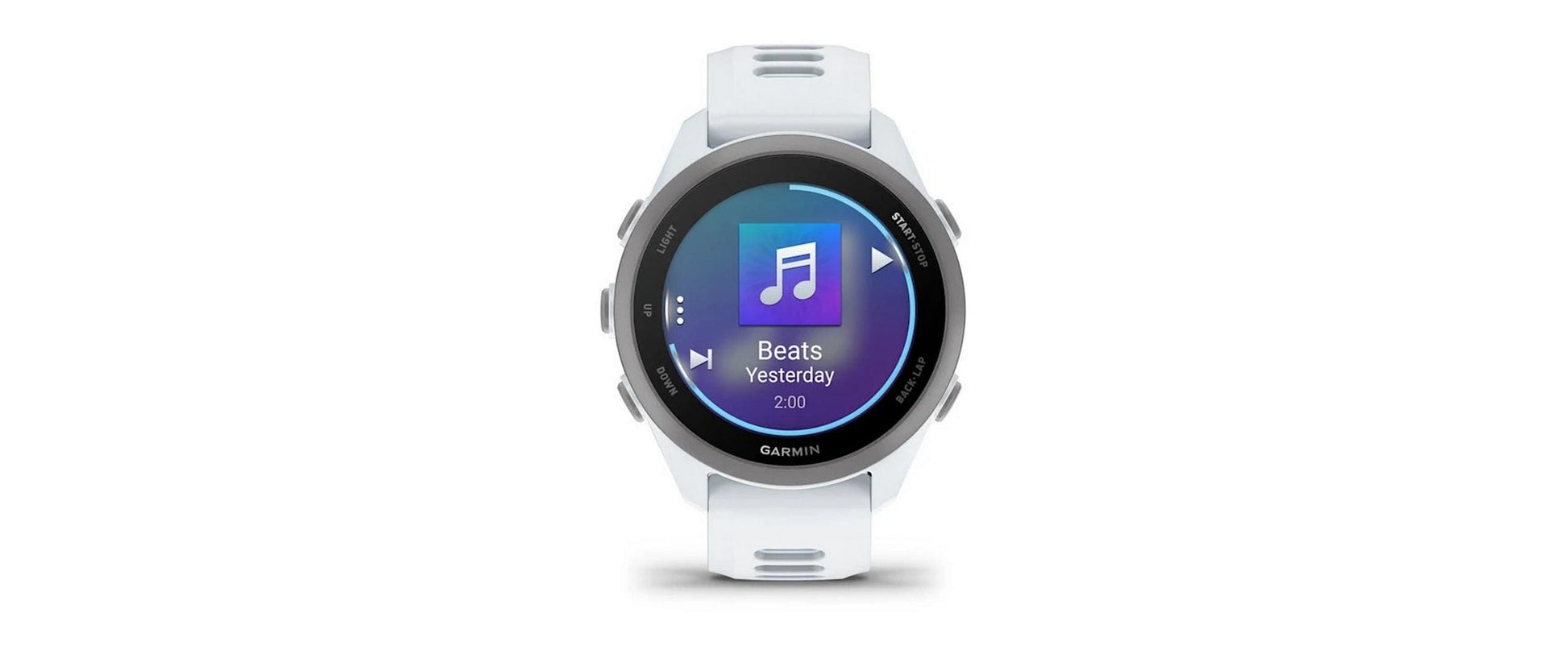 Garmin Forerunner 170 Music 43 mm GPS – Faserverstärktes Polymer, Weiss, 50 m, für Android, iOS