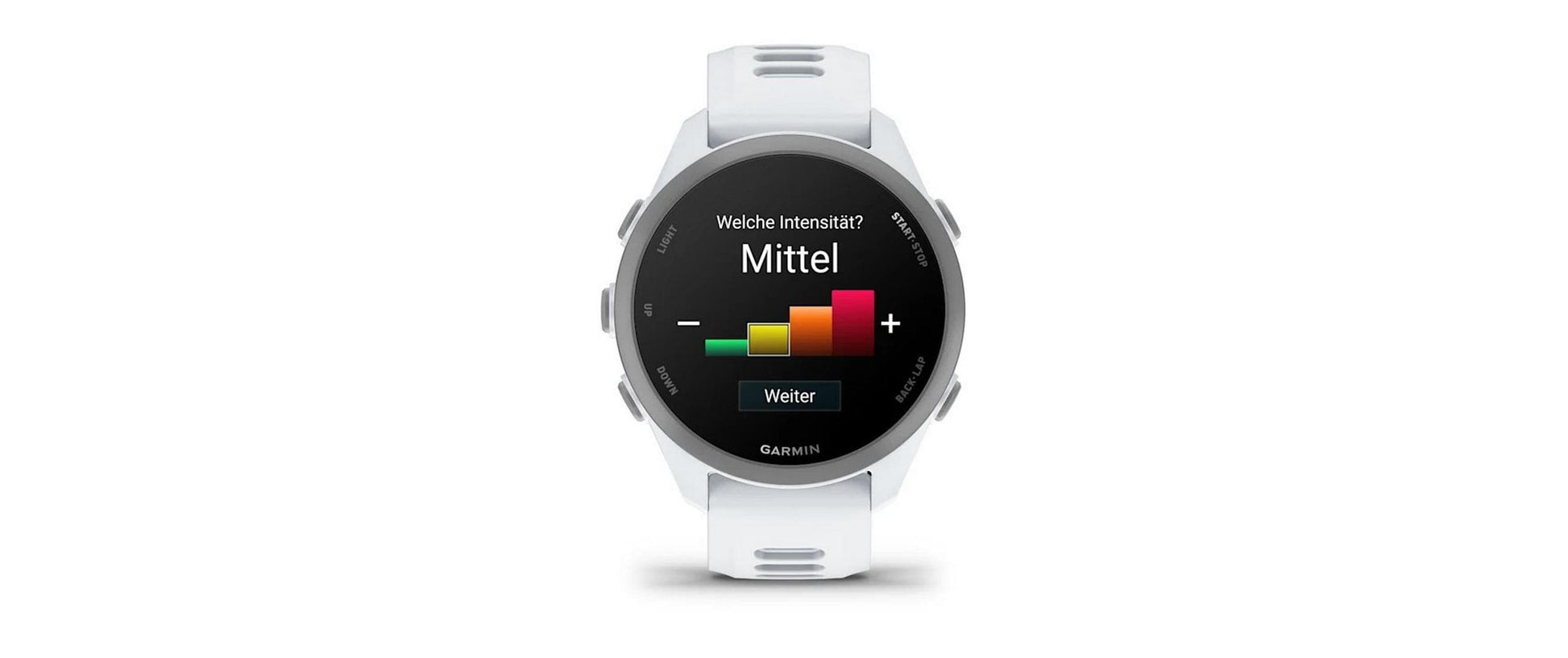 Garmin Forerunner 170 Music 43 mm GPS – Faserverstärktes Polymer, Weiss, 50 m, für Android, iOS