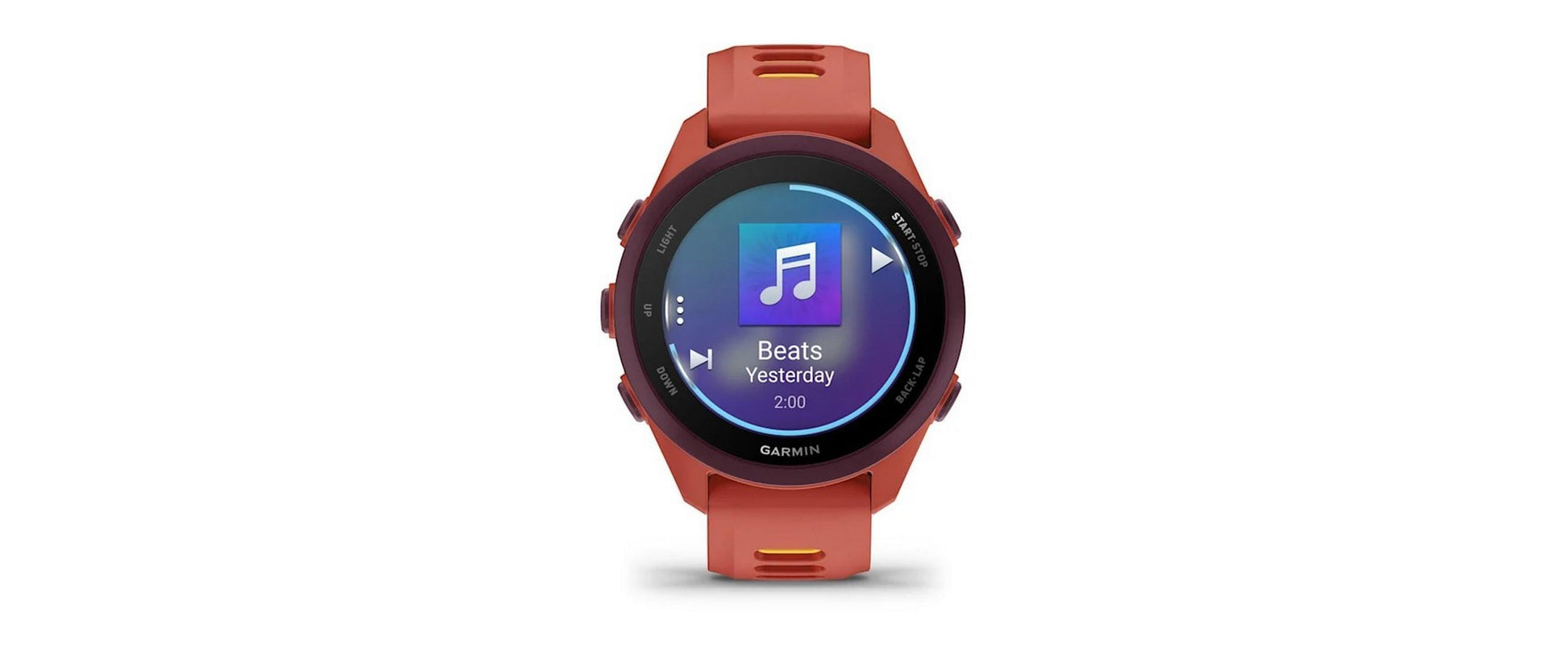 Garmin Forerunner 170 Music 43 mm GPS – Faserverstärktes Polymer Orange, Sportarmband, Mango Rot, 50 m
