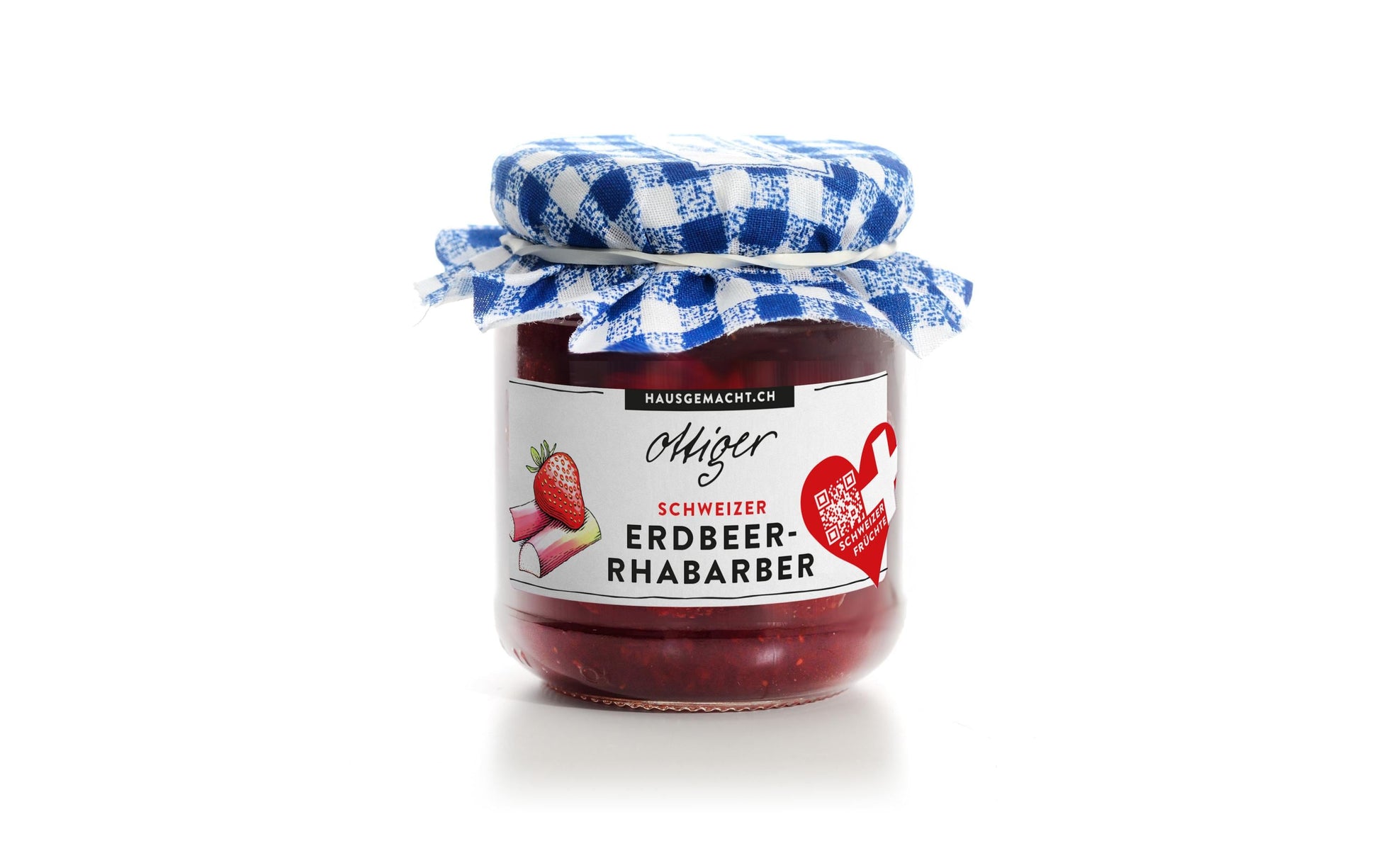 Ottiger Erdbeer-Rhabarber Konfitüre – glutenfrei, vegan – 250 g