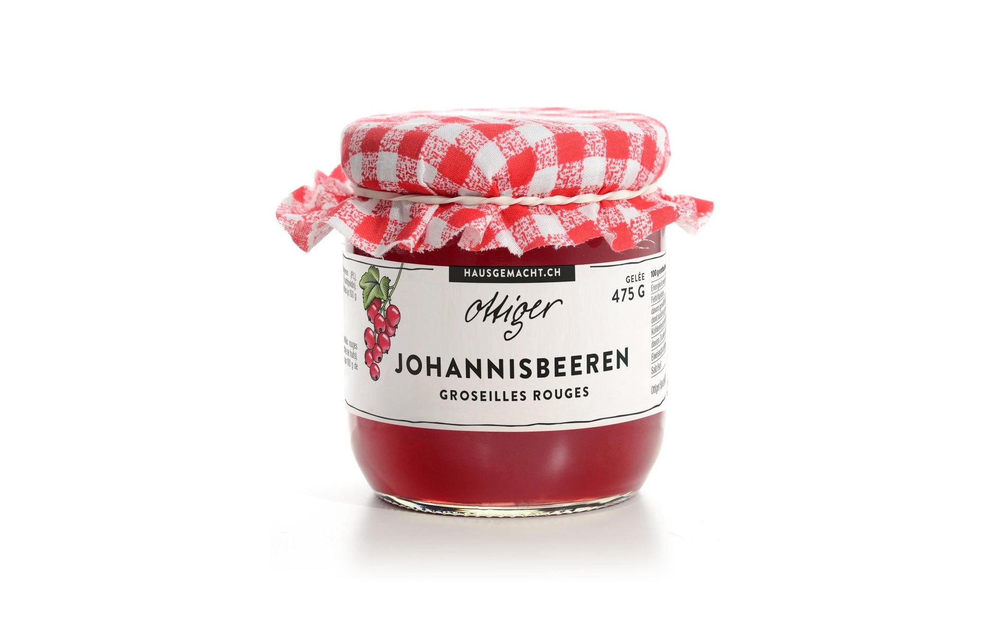 Ottiger Johannisbeer-Gelee Konfitüre – glutenfrei, vegan – 475 g