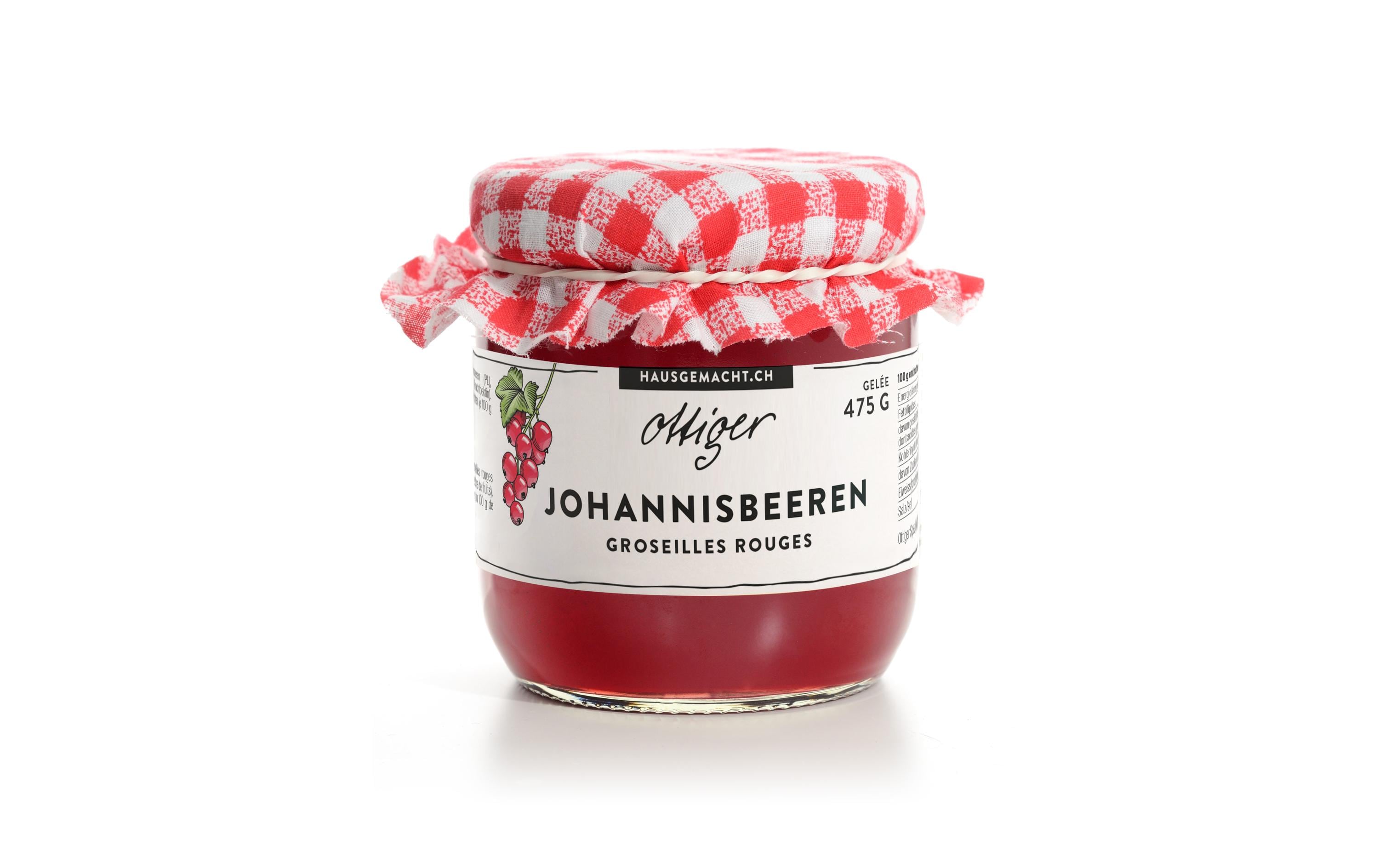 Ottiger Johannisbeer-Gelee Konfitüre – glutenfrei, vegan – 475 g