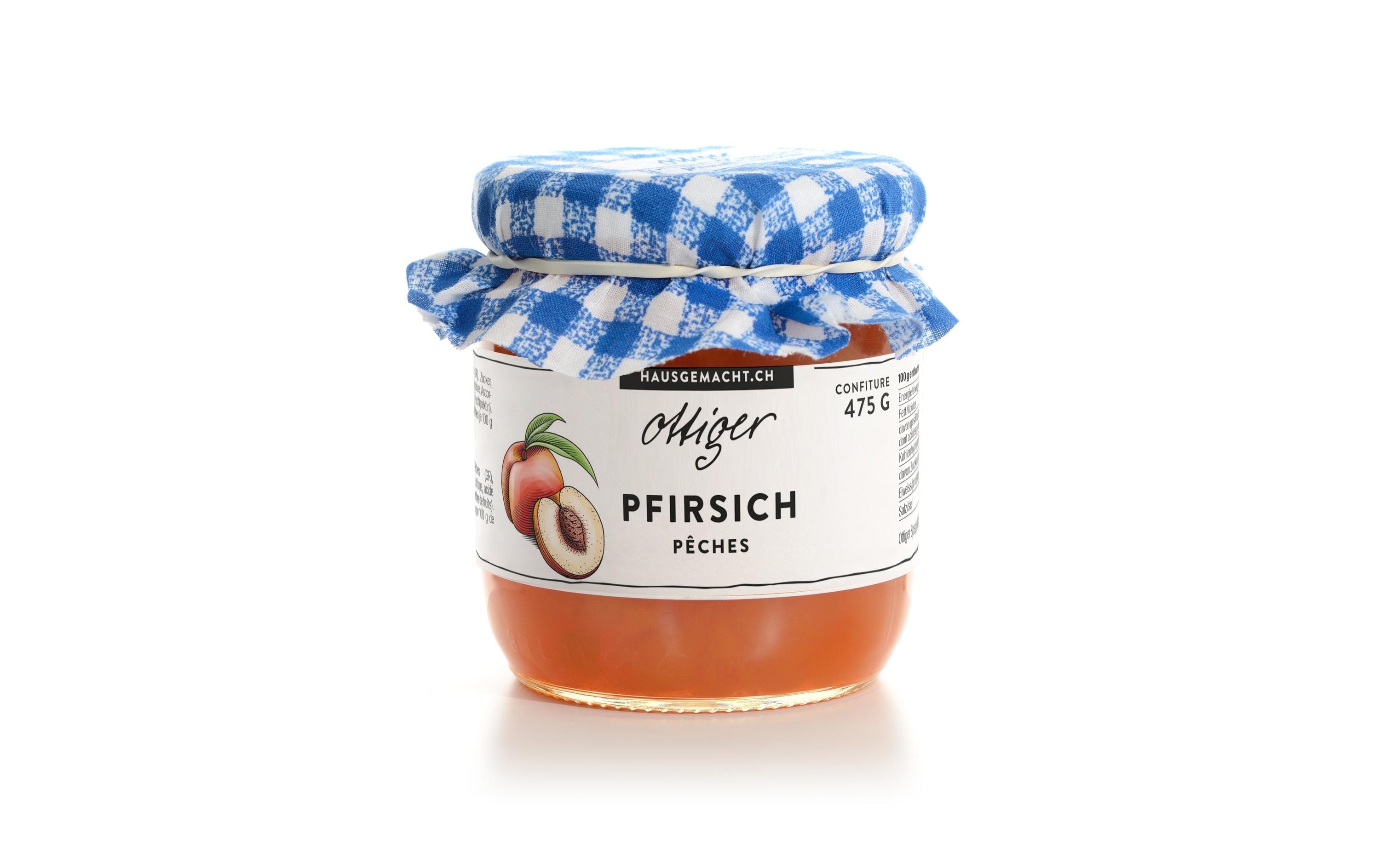 Ottiger Pfirsichkonfitüre – glutenfrei, vegan – 475 g