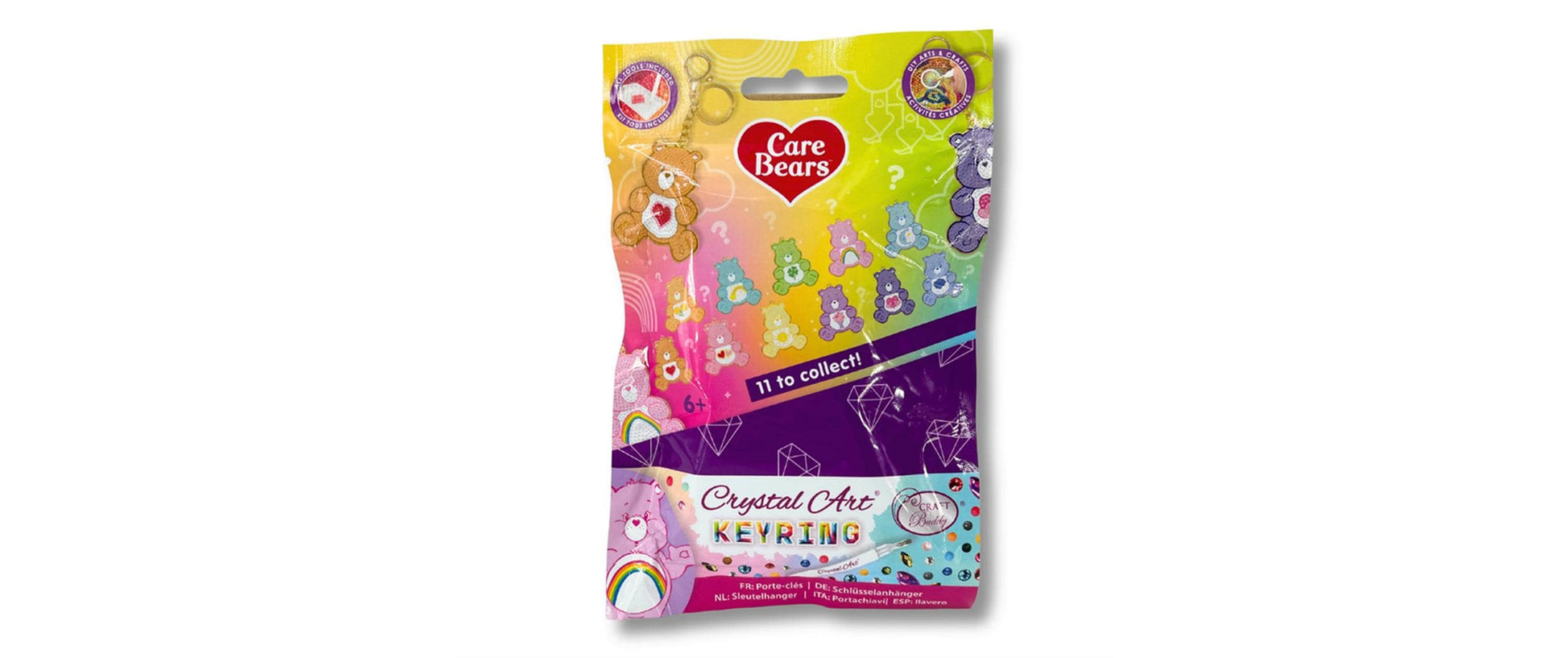 CRAFT Buddy Crystal Art Care Bears Schlüsselanhänger – Blind Bag, Metall, Sortiert
