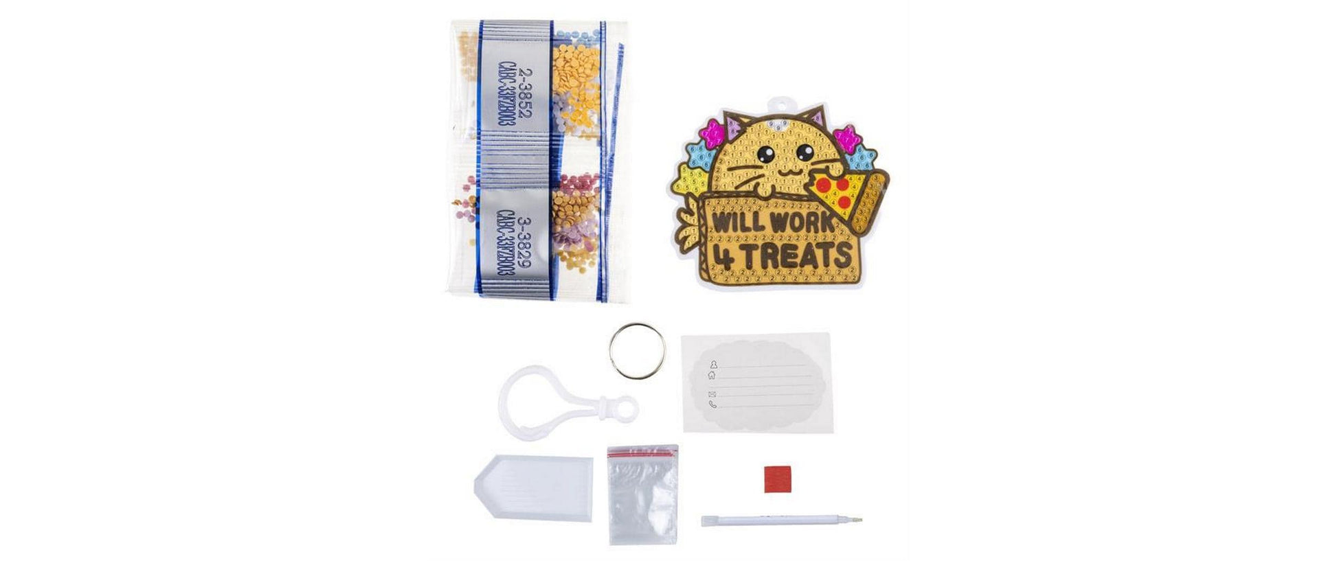 CRAFT Buddy Taschenanhänger Will Work 4 Treats Crystal – Mehrfarbig