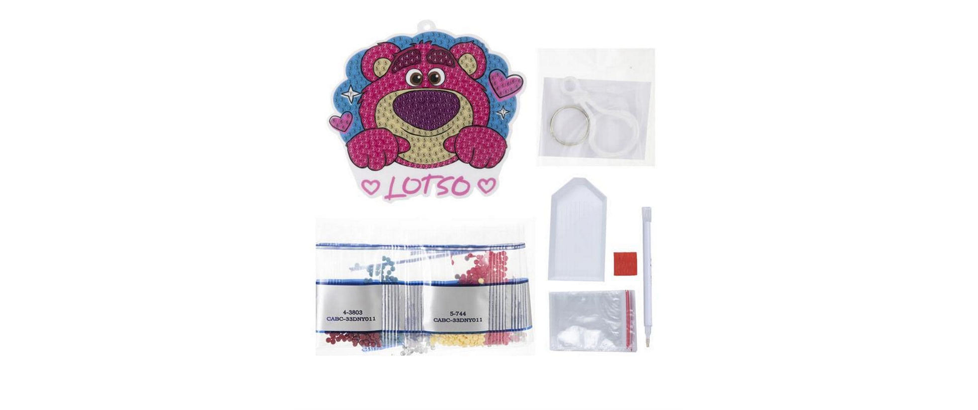 CRAFT Buddy Lotso Crystal Art Schlüsselanhänger – Mehrfarbig