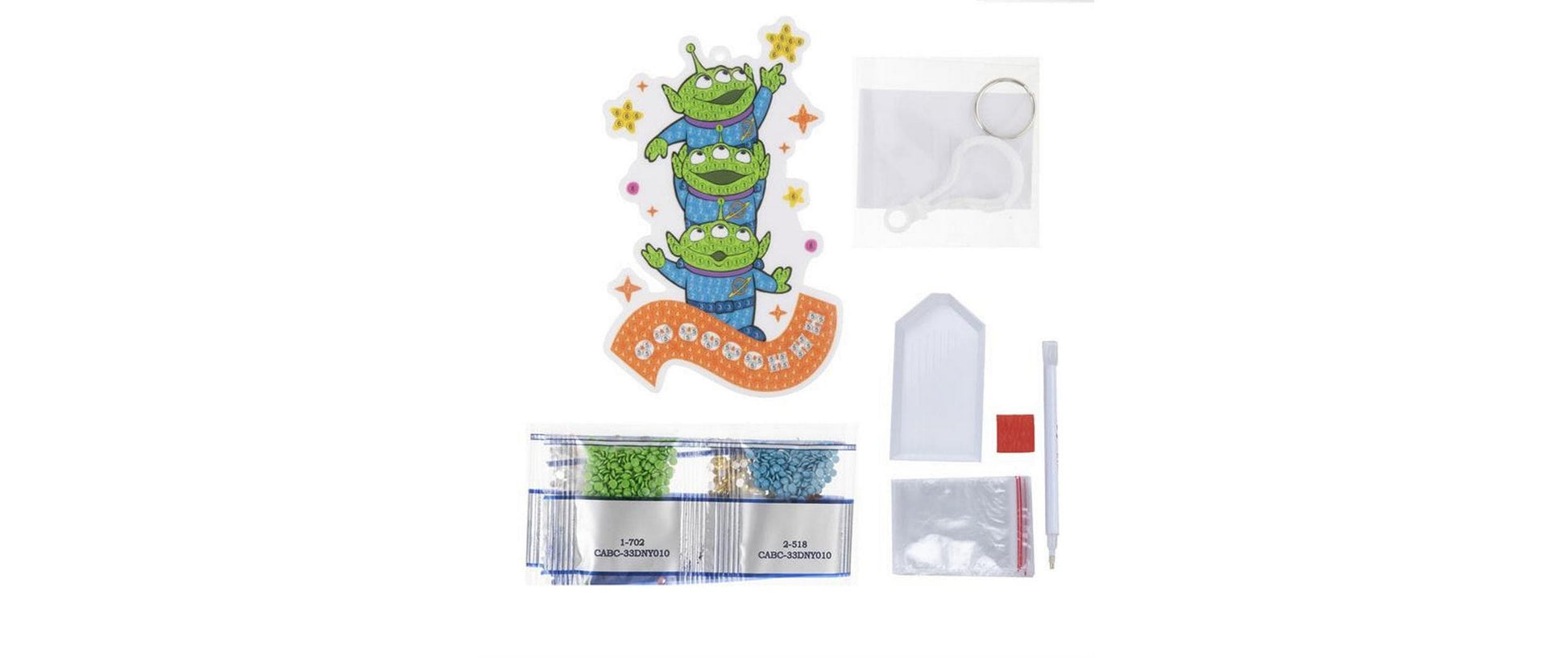 CRAFT Buddy Schlüsselanhänger Aliens Crystal Art – Mehrfarbig