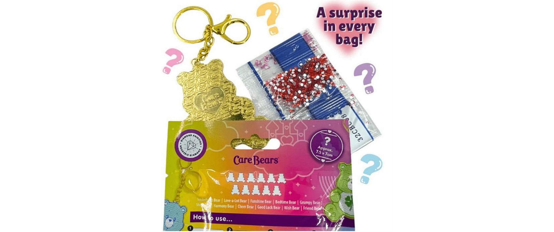 CRAFT Buddy Crystal Art Care Bears Schlüsselanhänger – Blind Bag, Metall, Sortiert