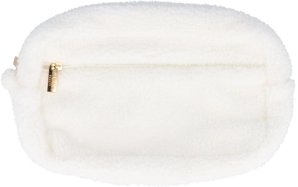Parsa beauty Kulturtasche – 1,9 l – Weiss – Polyamid, Polyester, Zink – Teddy Optik