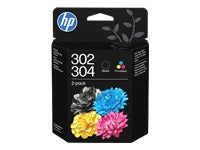 HP 302/304 Tintenpatronen-Multipack, Schwarz/Dreifarbig (Original) – für 302/304