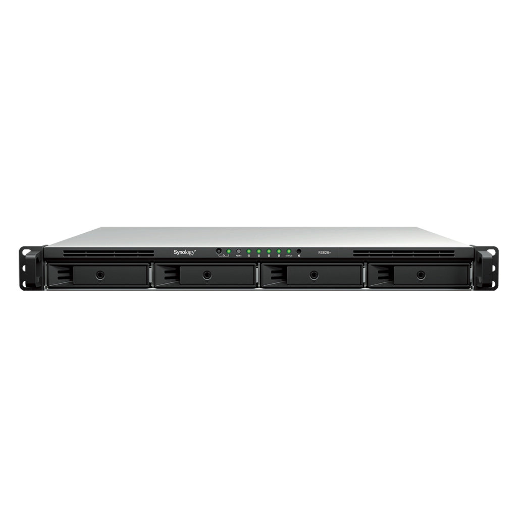 Synology RackStation RS826+ – 4-Bay Rack 1U NAS – AMD Ryzen V1500B, 4 GB RAM, 1GbE, DSM