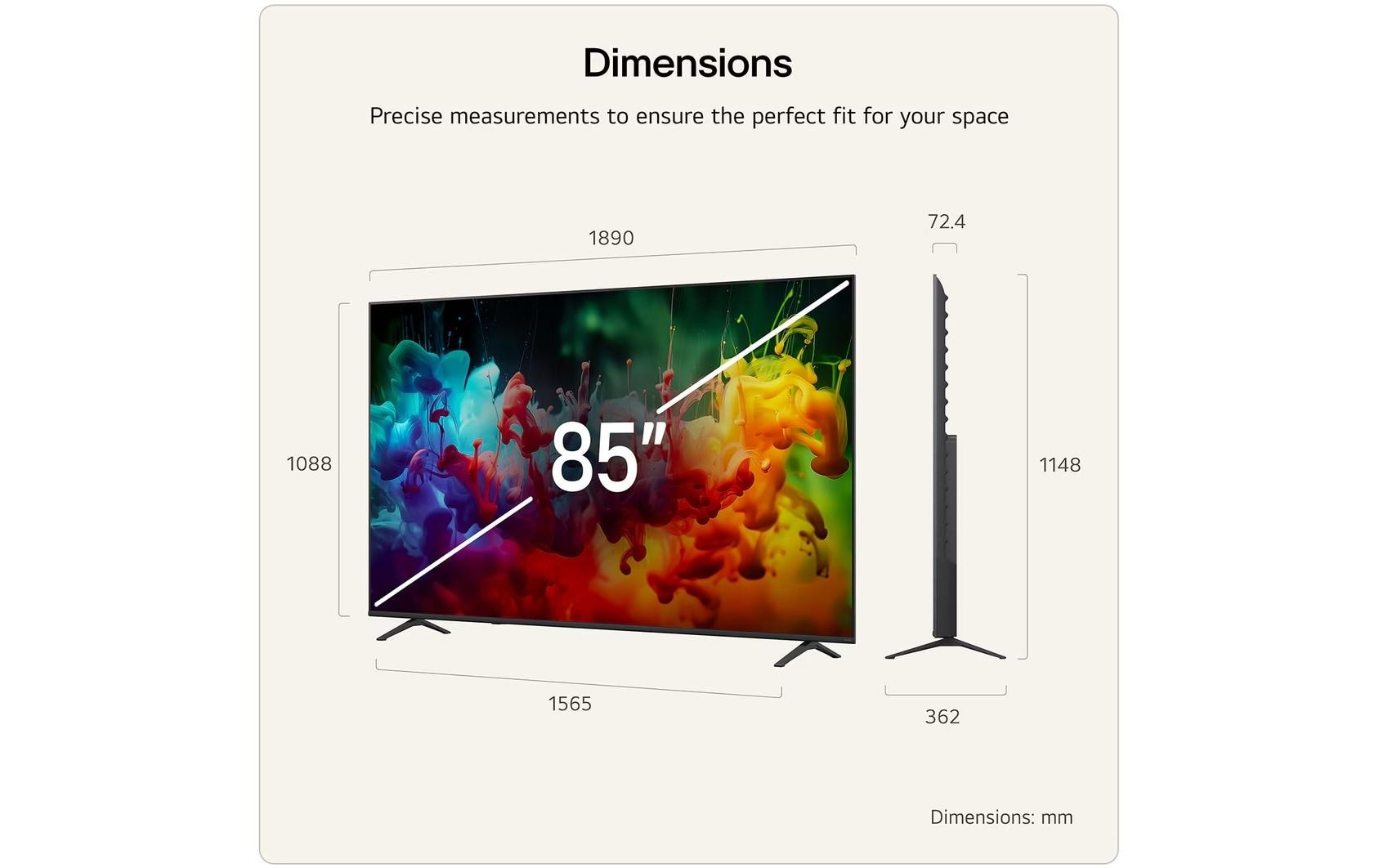 LG 85QNED70B6A – 85" TV – 4K UHD – LED-LCD (Mini-LED) – 60 Hz