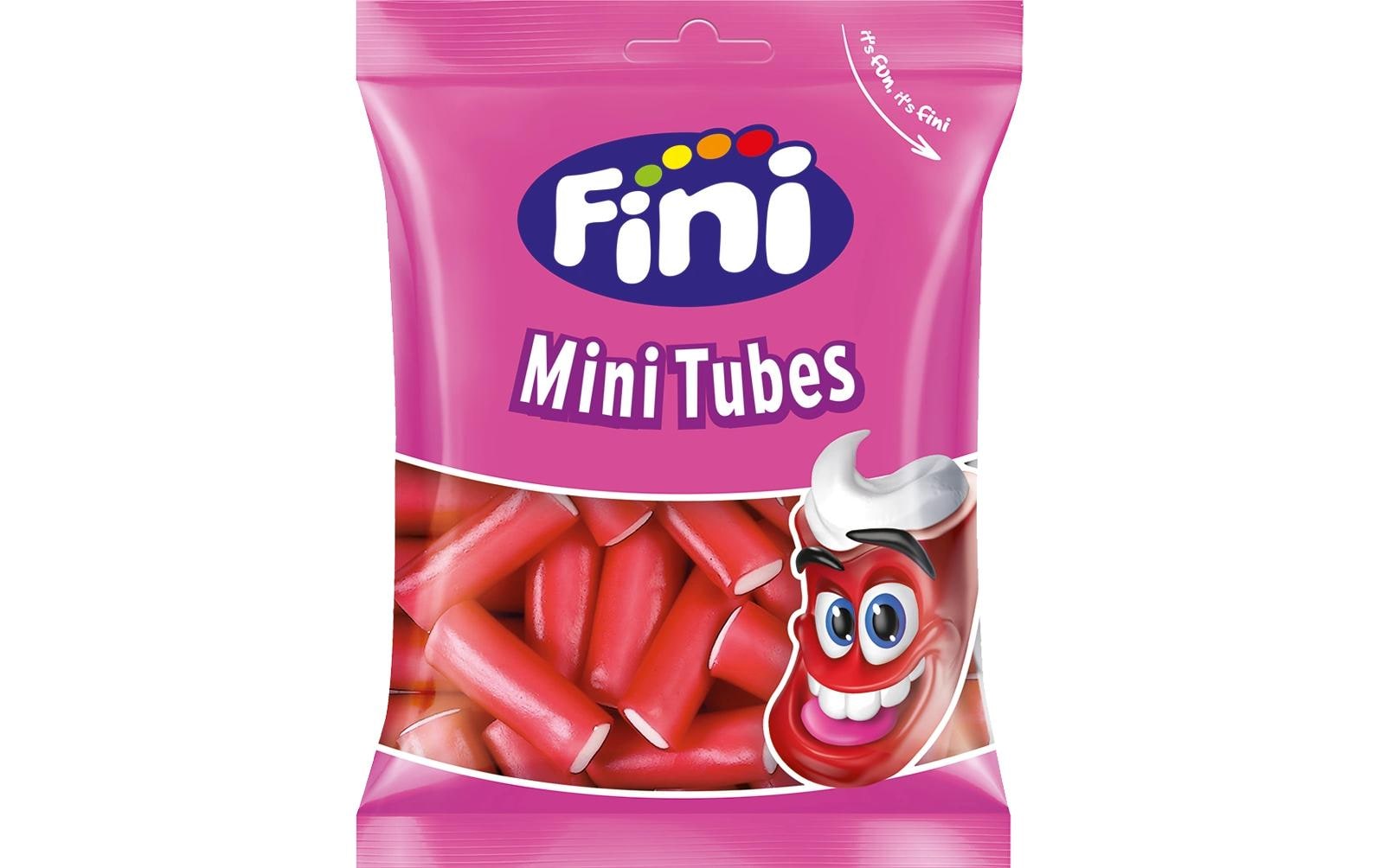 Fini Mini Tubes Fruchtgummi – Erdbeere – 100 g