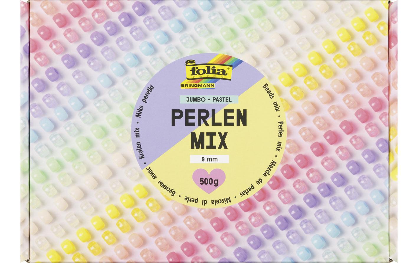 Folia Acrylperlen – mehrfarbig – Ø 9 mm – Pastell