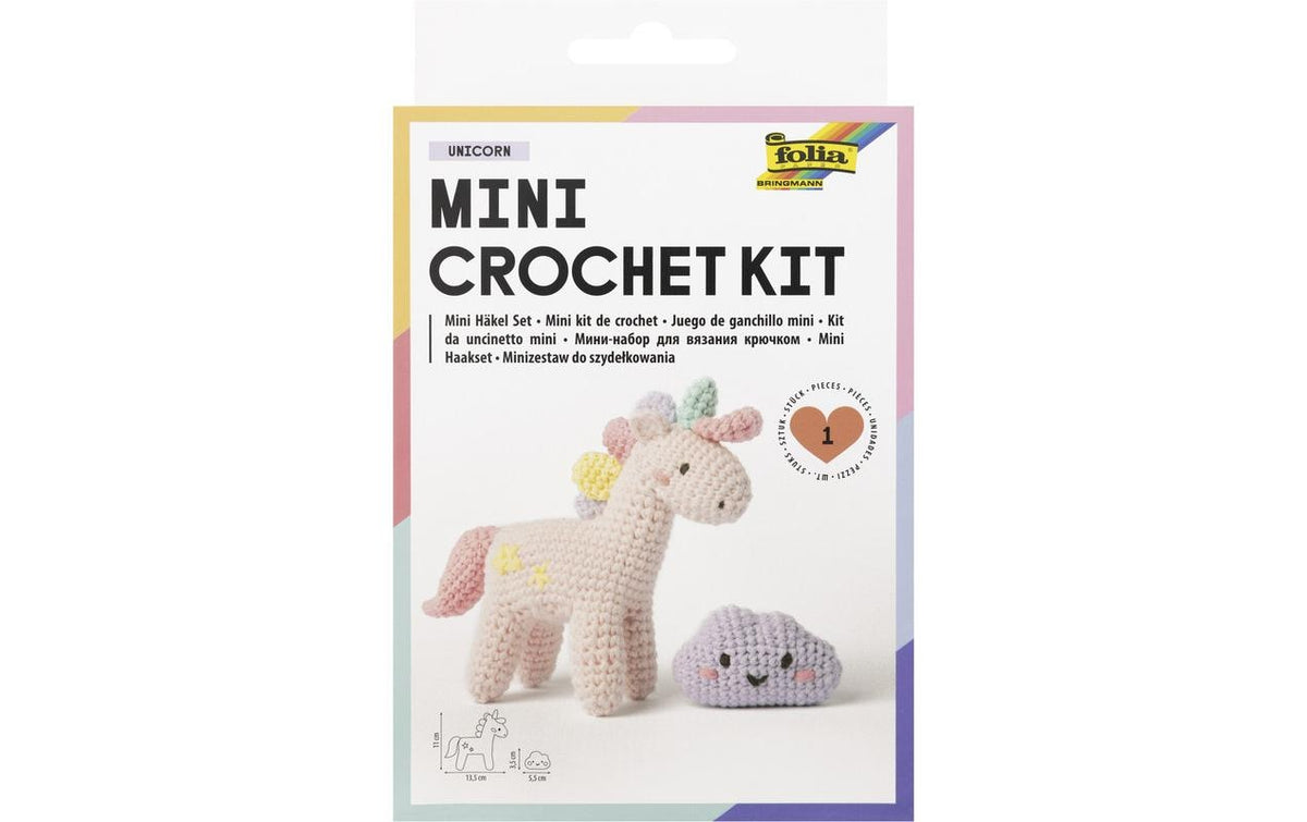 Folia Häkelset Einhorn – Mehrfarbig, 100% Baumwolle