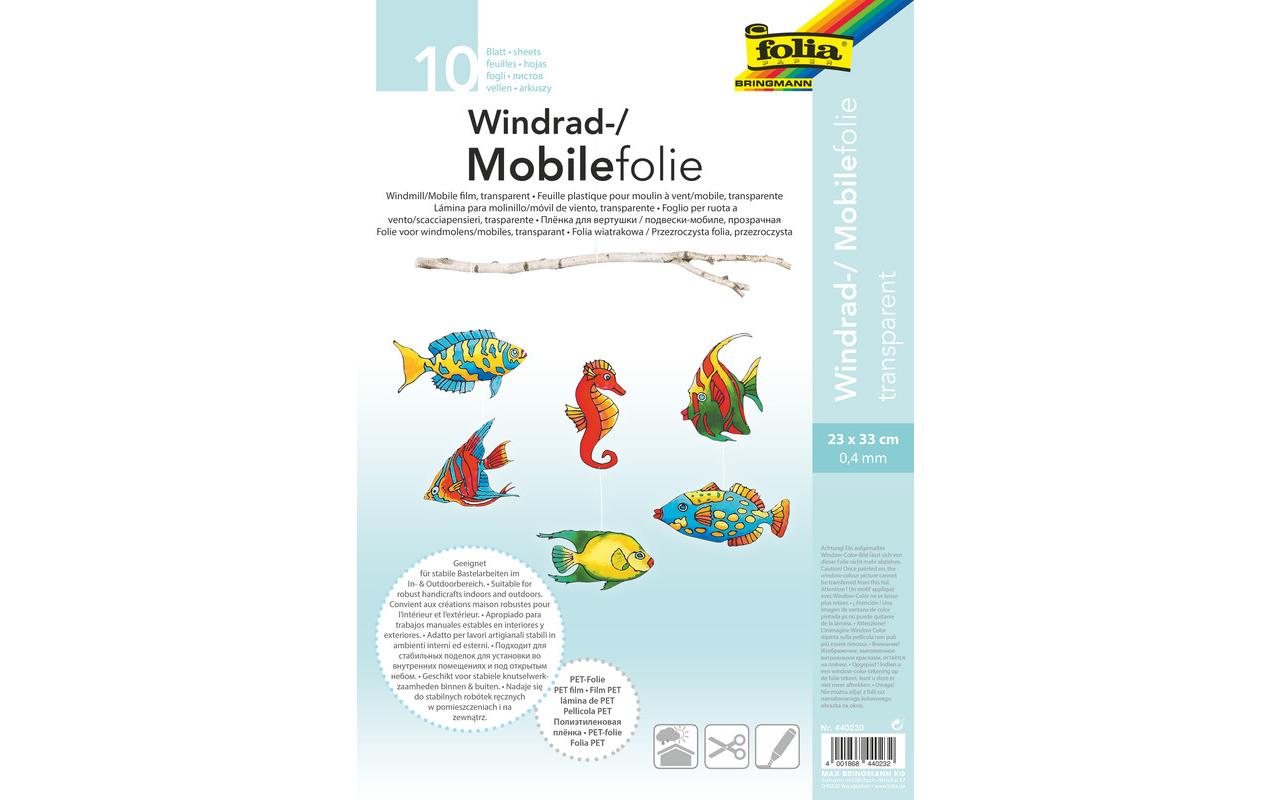 Folia Bastelfolie, PVC, Transparent, Glänzend, 23 × 33 cm, 0,4 mm, 10 Stk.