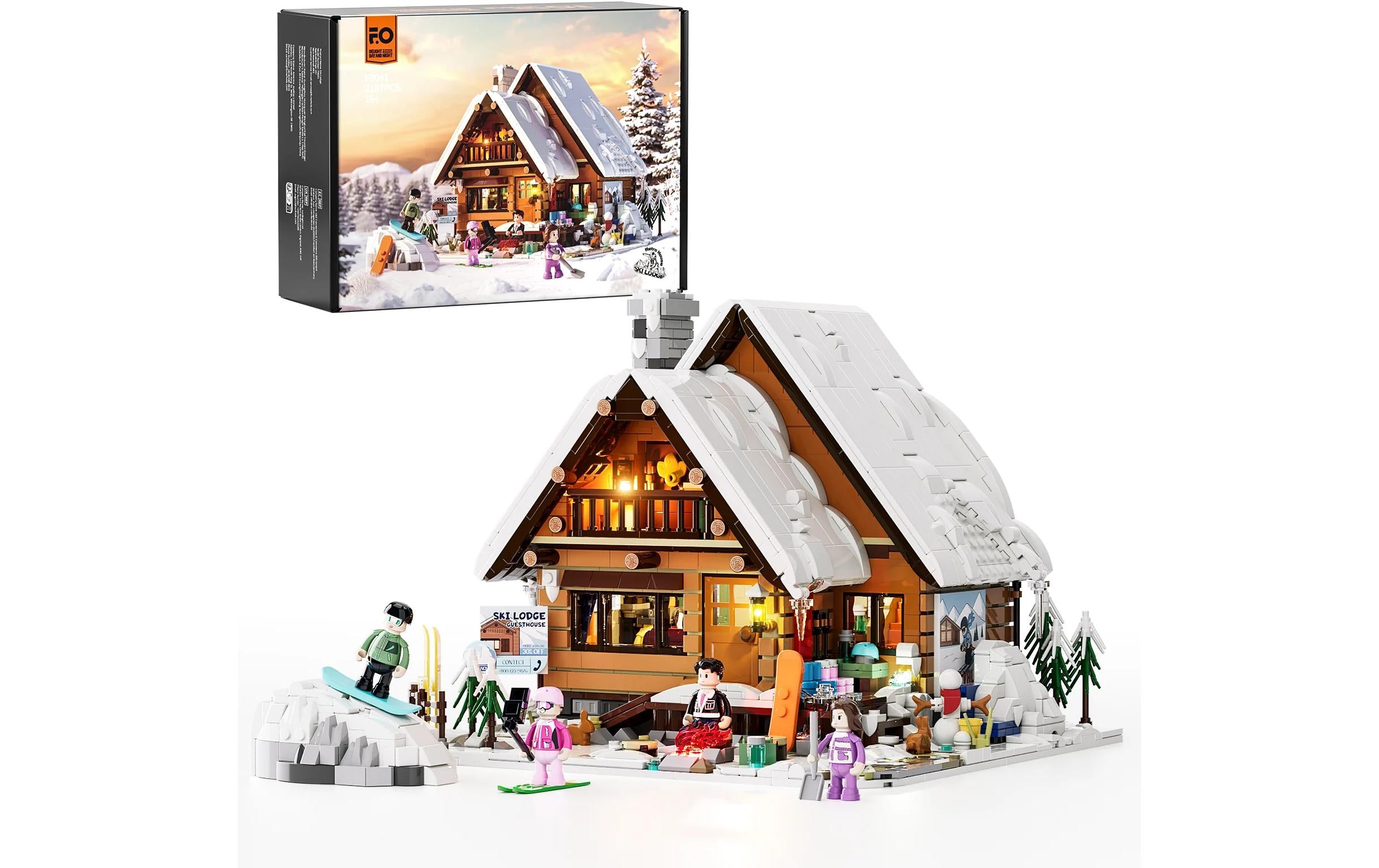 Lumibricks Ski Lodge 3D-Puzzle Skihütte – 1969 Teile – ab 16 Jahren – Kunststoff – Mehrfarbig