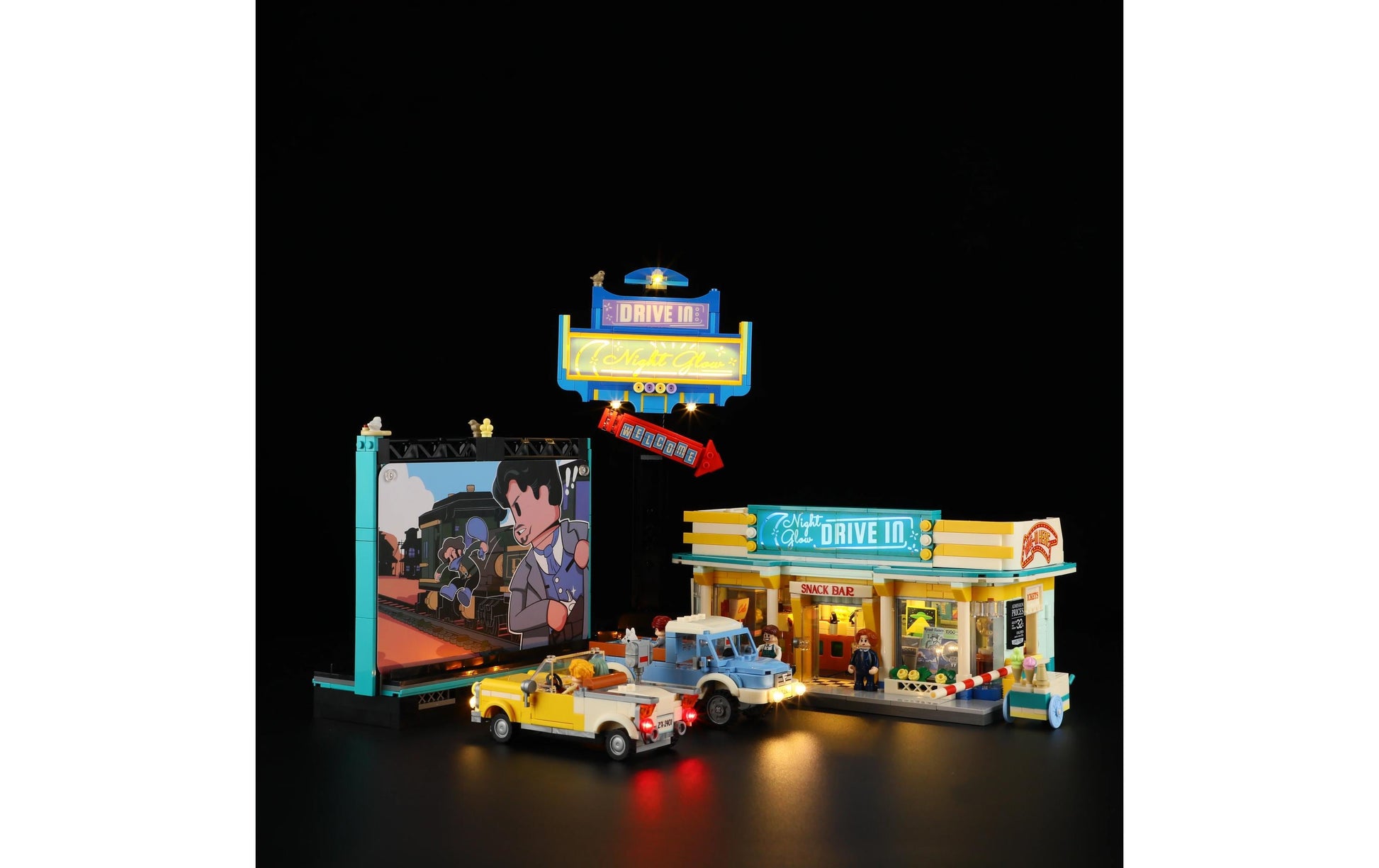 Lumibricks 3D Puzzle Night Glow Drive-in – 282 Teile – ab 16 Jahren – Kunststoff – mehrfarbig