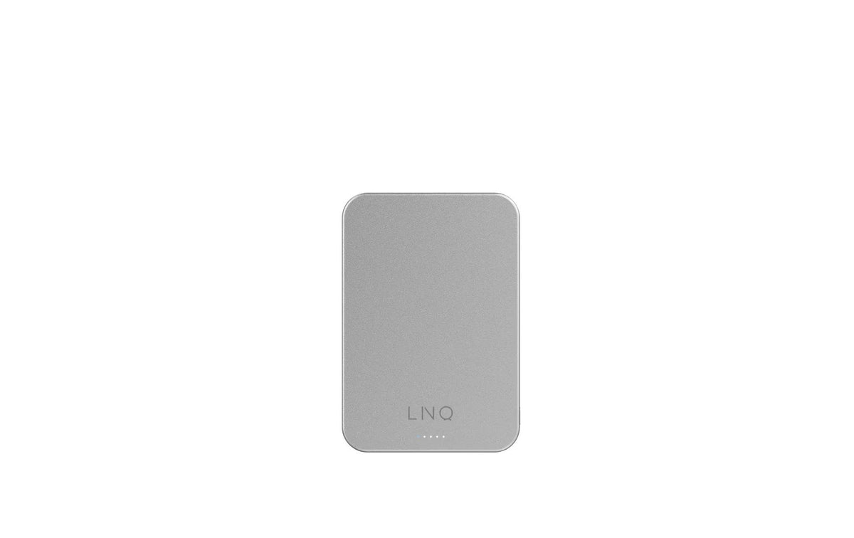 LINQ MagSafe Powerbank 5'000 mAh – 5 W PD, Qi2, 1× USB-C, silber, für iPhone mit MagSafe, Smartphone & AirPods