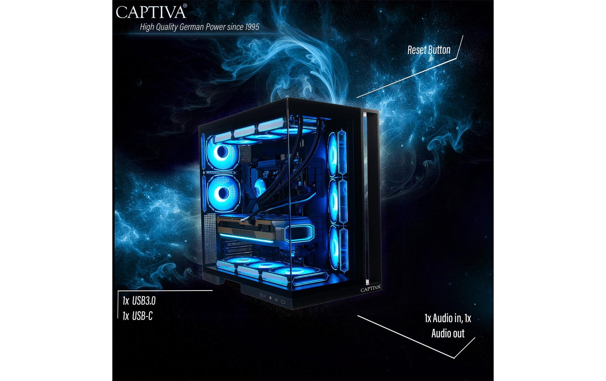 Captiva Tower – Intel Core Ultra 9 285K, 32 GB RAM, 1 TB SSD, NVIDIA GeForce RTX 5080 16 GB, Windows 11 Home