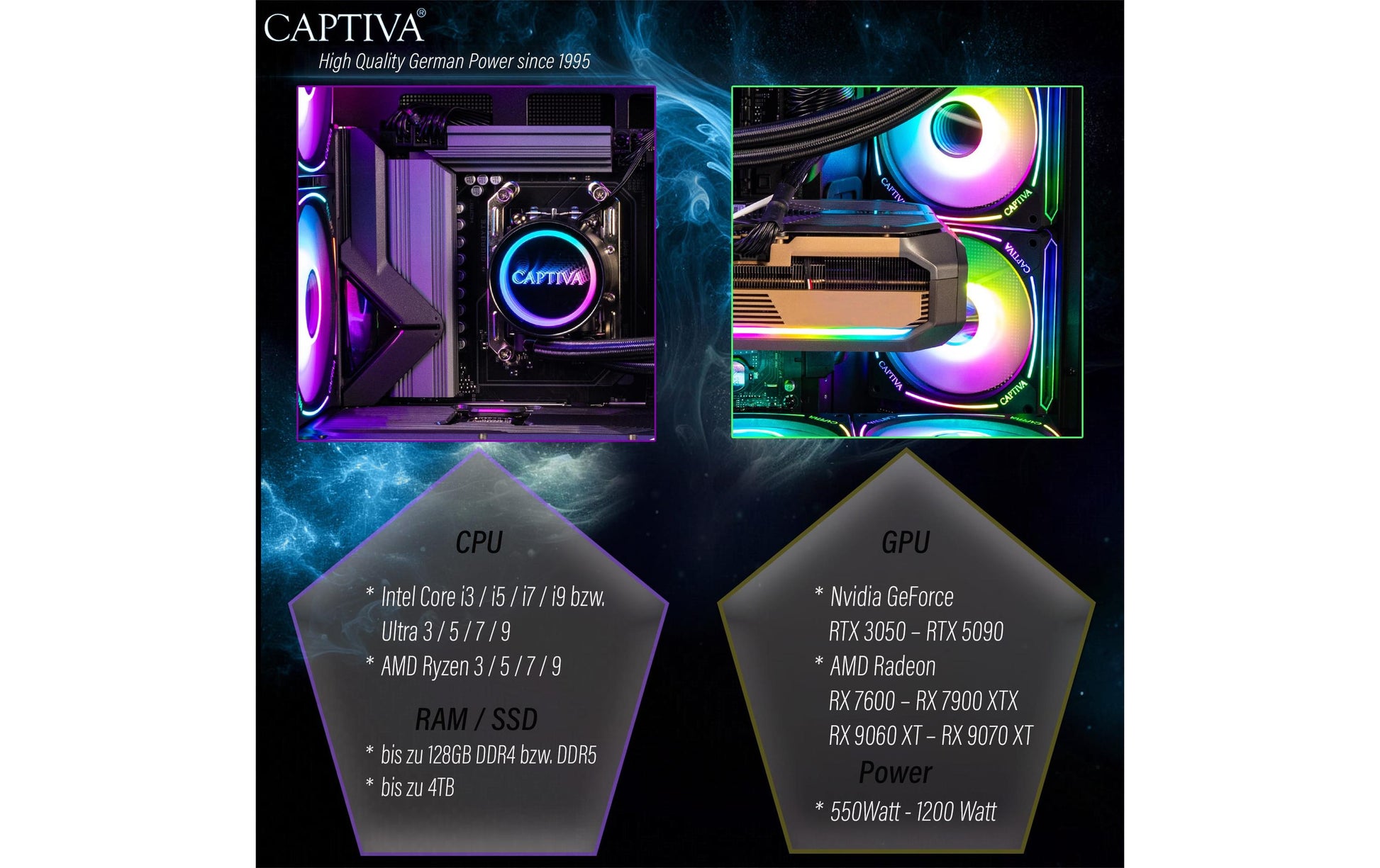 Captiva Tower – Intel Core Ultra 9 285K, 32 GB RAM, 1 TB SSD, NVIDIA GeForce RTX 5080 16 GB, Windows 11 Home