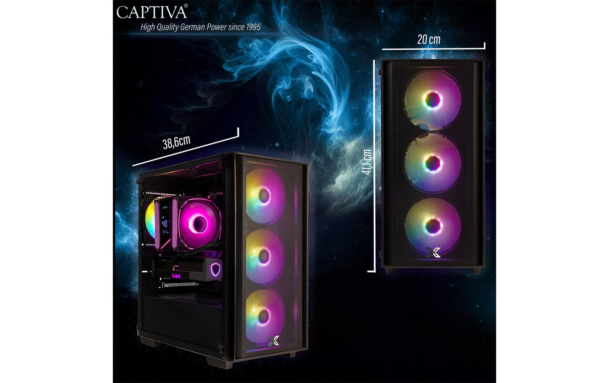 Captiva Entry Gaming Tower – AMD Ryzen 7 5700X, 32 GB RAM, 1 TB SSD, Windows 11 Home