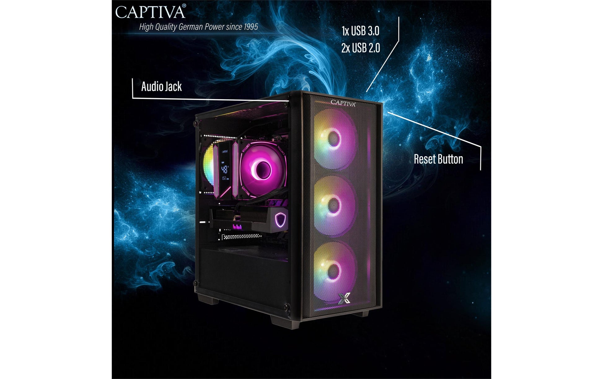 Captiva Entry Gaming Tower – AMD Ryzen 7 5700X, 32 GB RAM, 1 TB SSD, Windows 11 Home