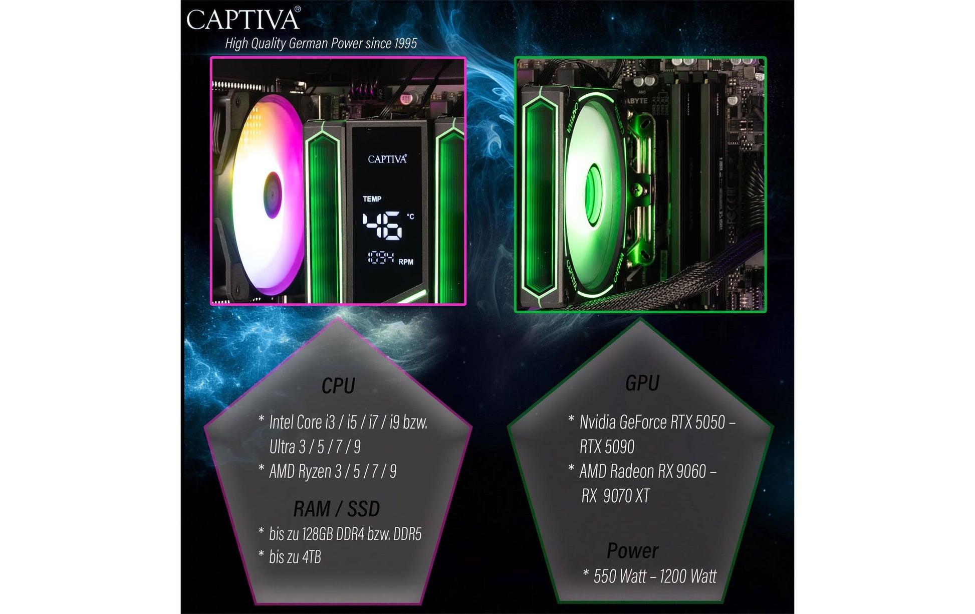 Captiva Entry Gaming Tower – AMD Ryzen 7 5700X, 32 GB RAM, 1 TB SSD, Windows 11 Home