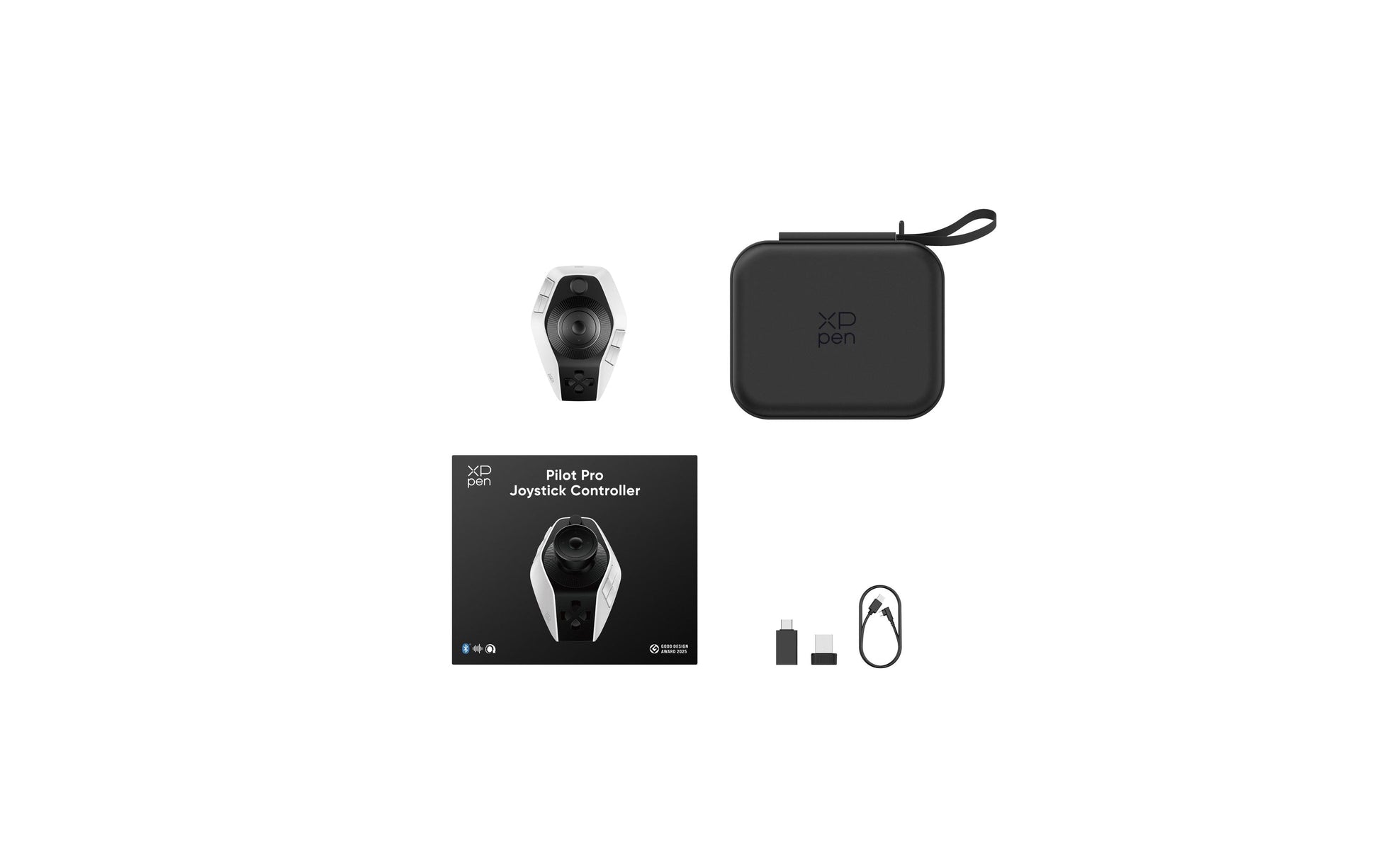 XPPen XP-PEN Pilot Pro – Eingabestift – aktiv – USB + RF 2,4 GHz + Bluetooth – für Mac & Windows – Schwarz