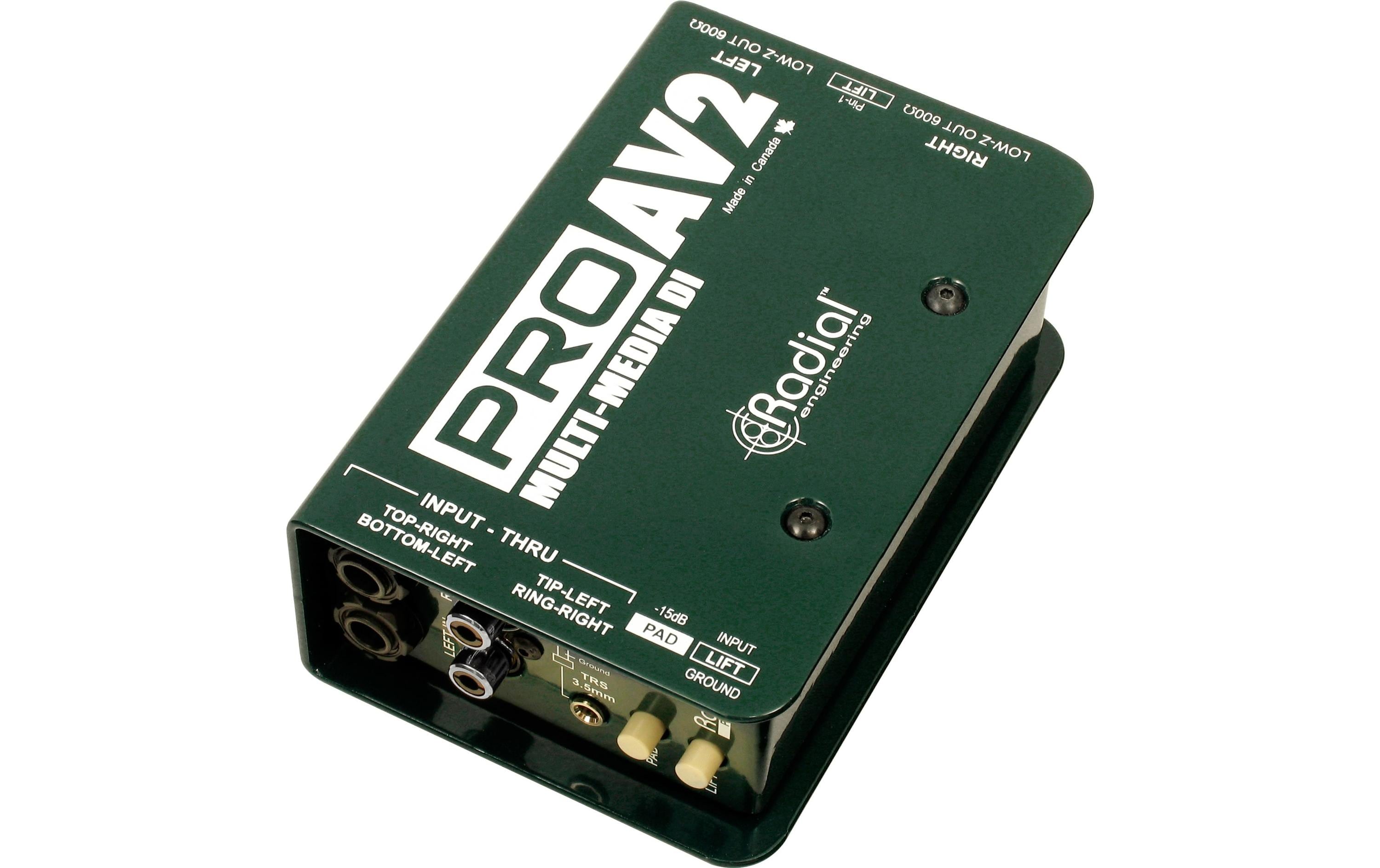 Radial ProAV2 – Audio-Konverter – Passiv – Metall – 127×47,6×82,6 mm – Grün