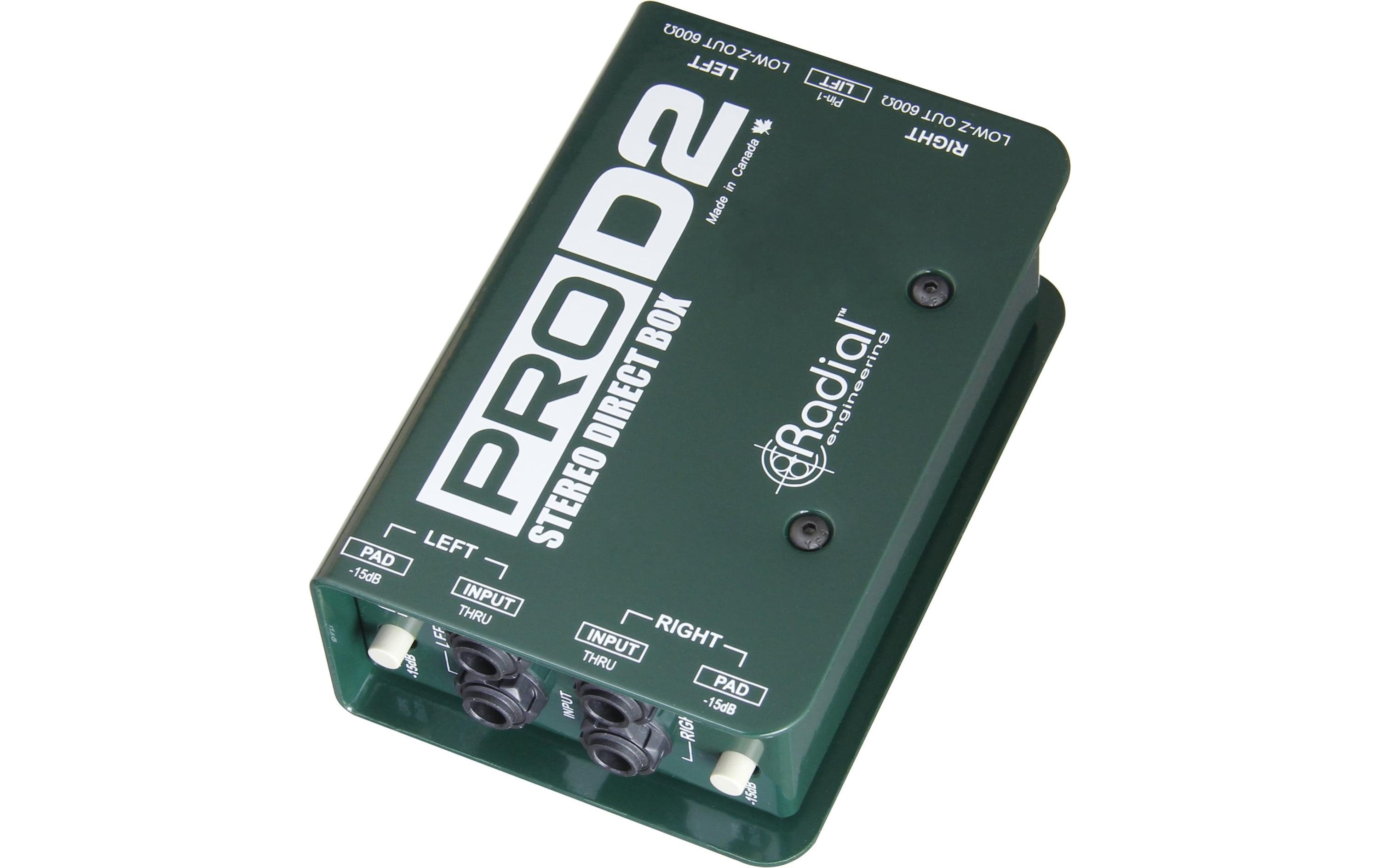 Radial ProD2 – Passive Stereo DI-Box – Metallgehäuse – 127×45,5×84,1 mm