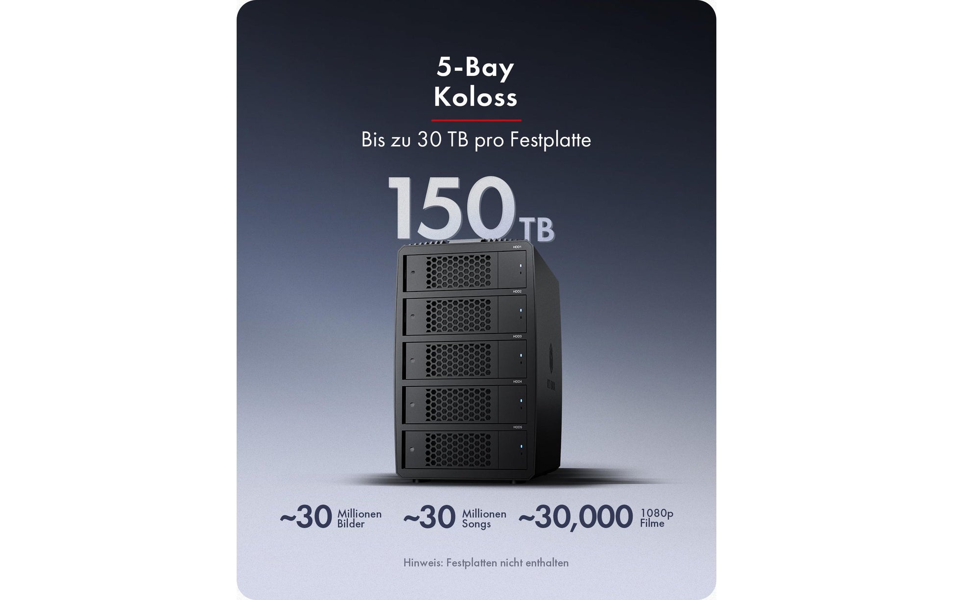 RaidSonic ICY BOX IB-RD3705-CU3 – 5-Bay – für 2,5"/3,5" HDD/SSD, SATA, USB-C