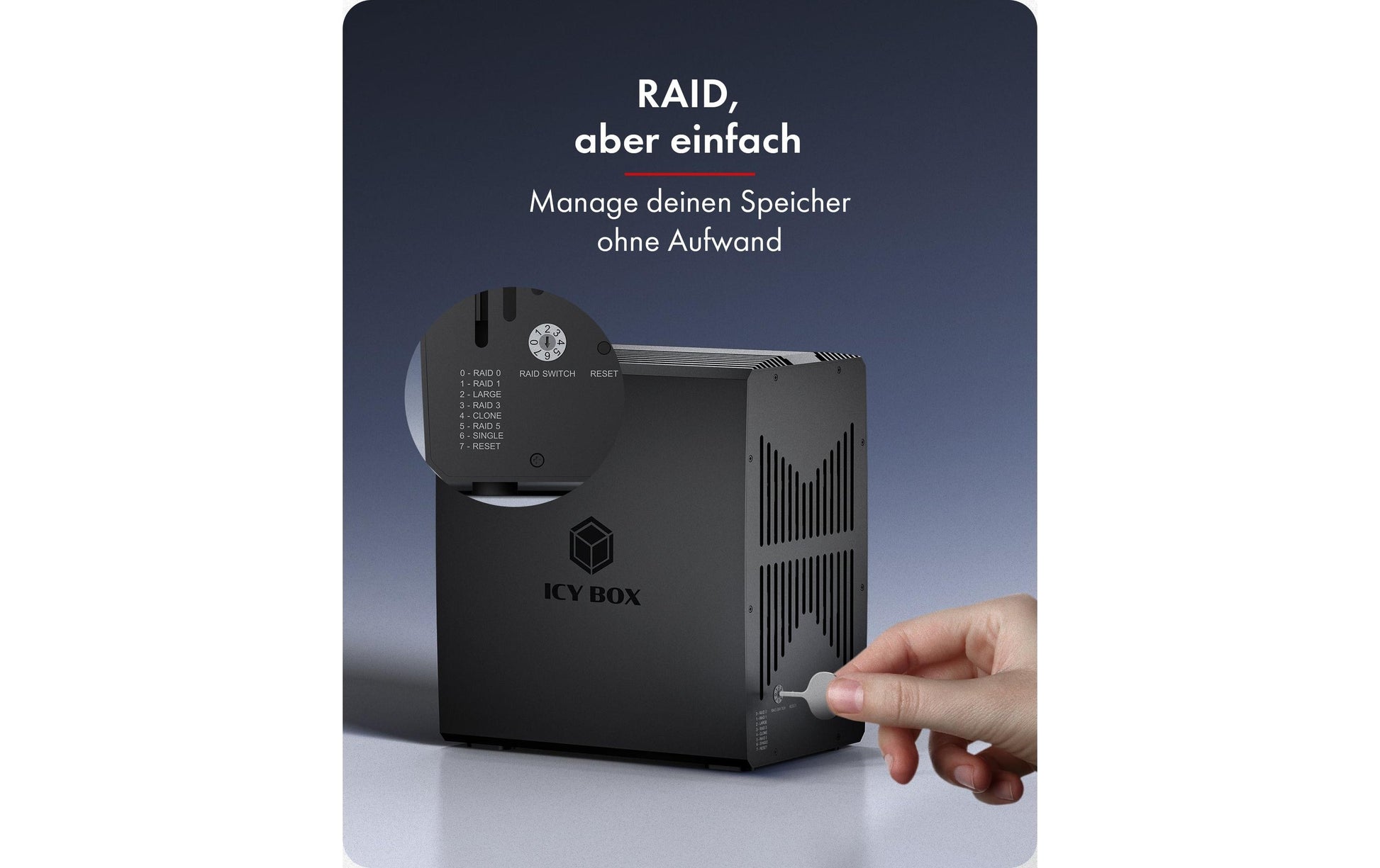RaidSonic ICY BOX IB-RD3705-CU3 – 5-Bay – für 2,5"/3,5" HDD/SSD, SATA, USB-C