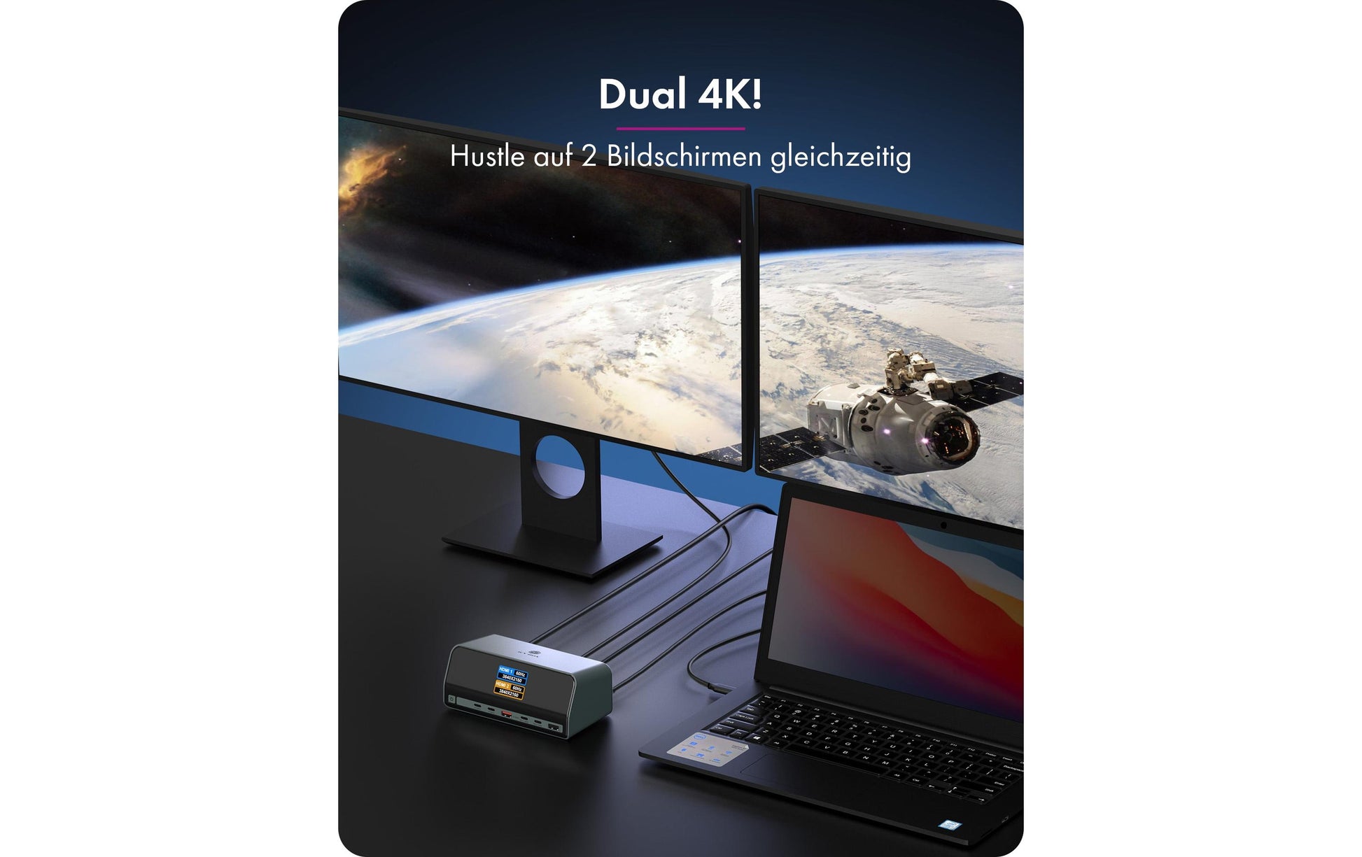 RaidSonic ICY BOX IB-DK2300-CH Dockingstation – USB-C, 2× HDMI, 6× USB (1× USB 2.0), 160 W PD, GbE