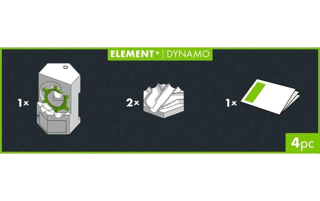 Ravensburger GraviTrax PRO Element Dynamo – Erweiterung, 4-teilig – für GraviTrax Starter-Sets, BASE/PRO