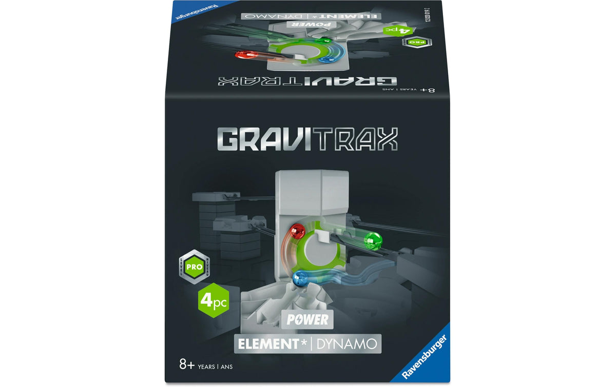 Ravensburger GraviTrax PRO Element Dynamo – Erweiterung, 4-teilig – für GraviTrax Starter-Sets, BASE/PRO