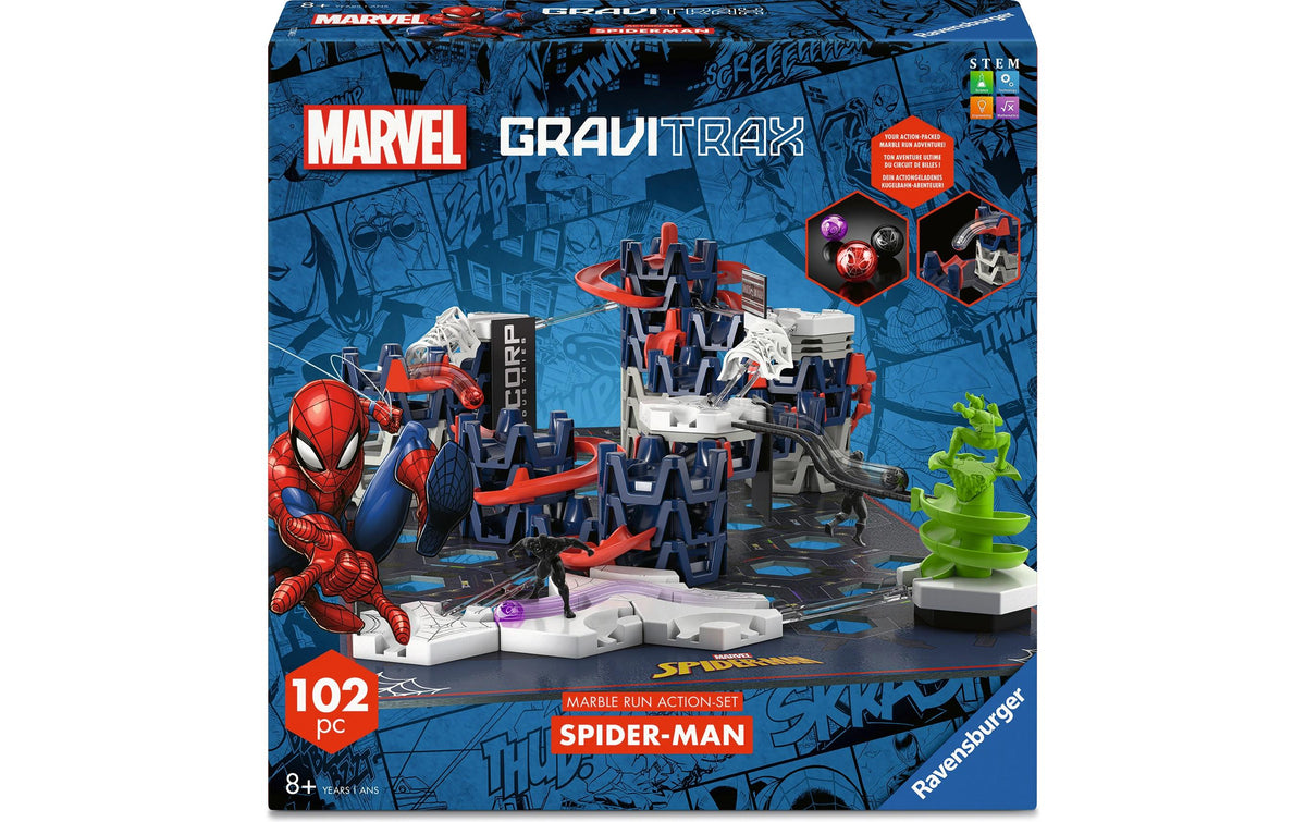 Ravensburger GraviTrax Action Set M – Spiderman – 102-teilig – ab 8 Jahren – für GraviTrax BASE und PRO